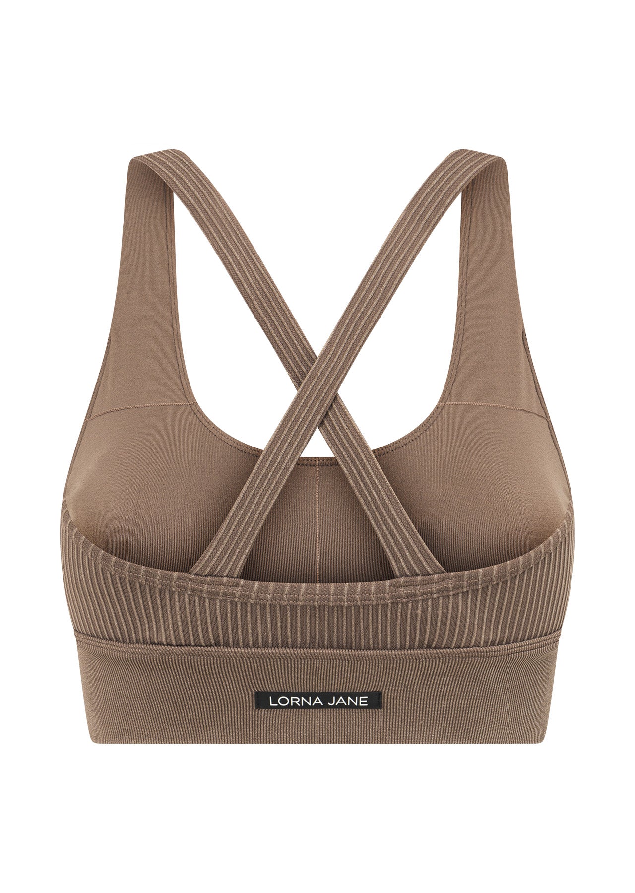 Lorna Jane It Girl Wide Rib Seamless Sports Bra - Washed Bone