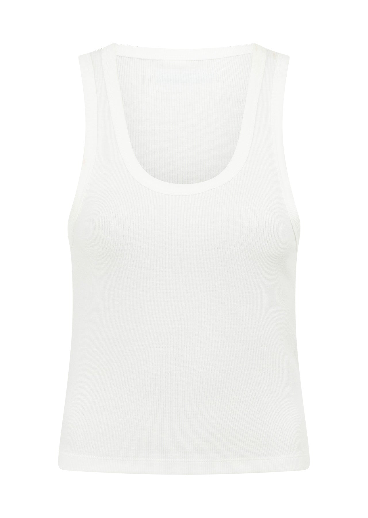 Lorna Jane Scoop Neck Essential Rib Tank - Porcelain