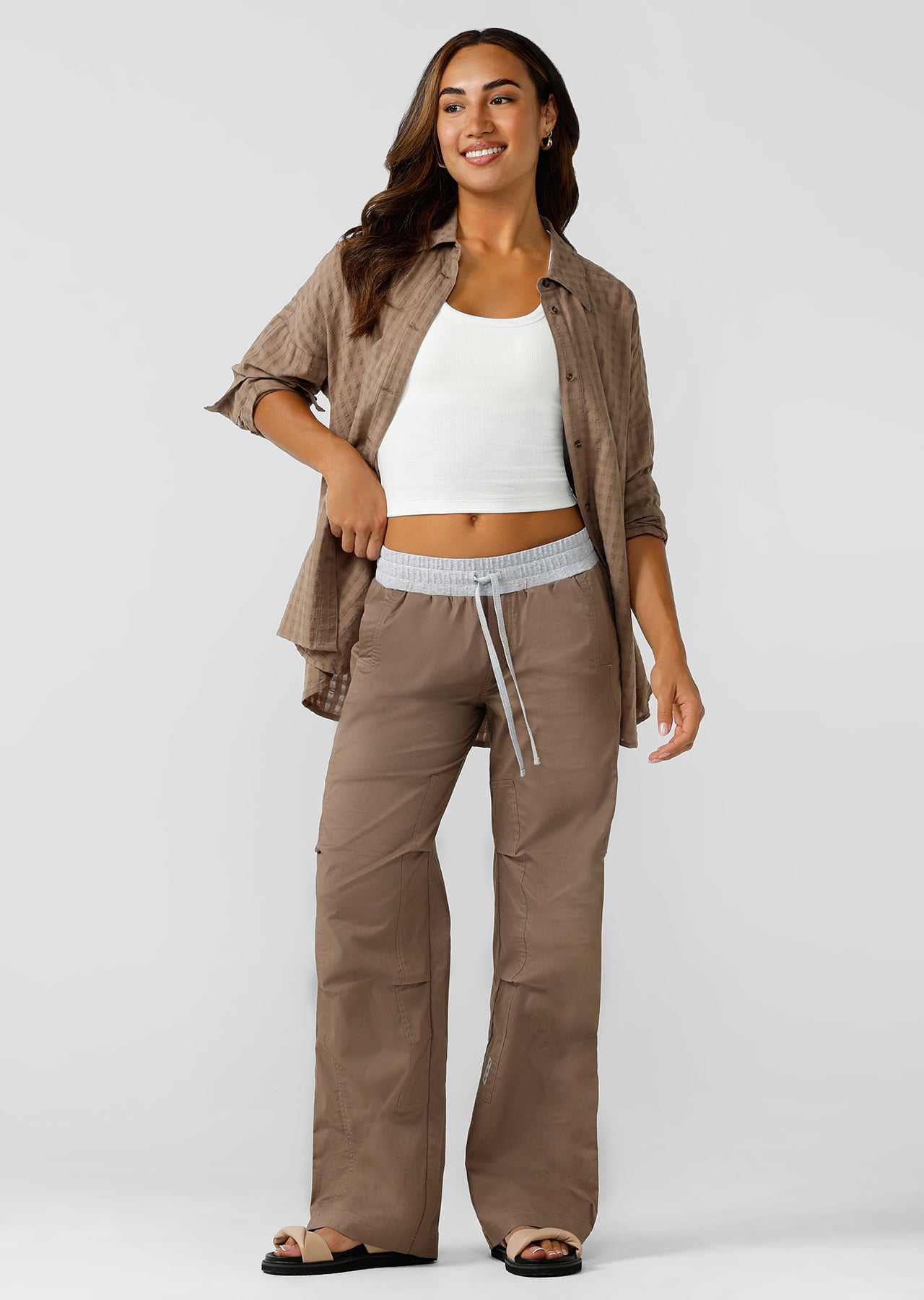 Lorna Jane Wide Leg Flashdance Pants - Bone