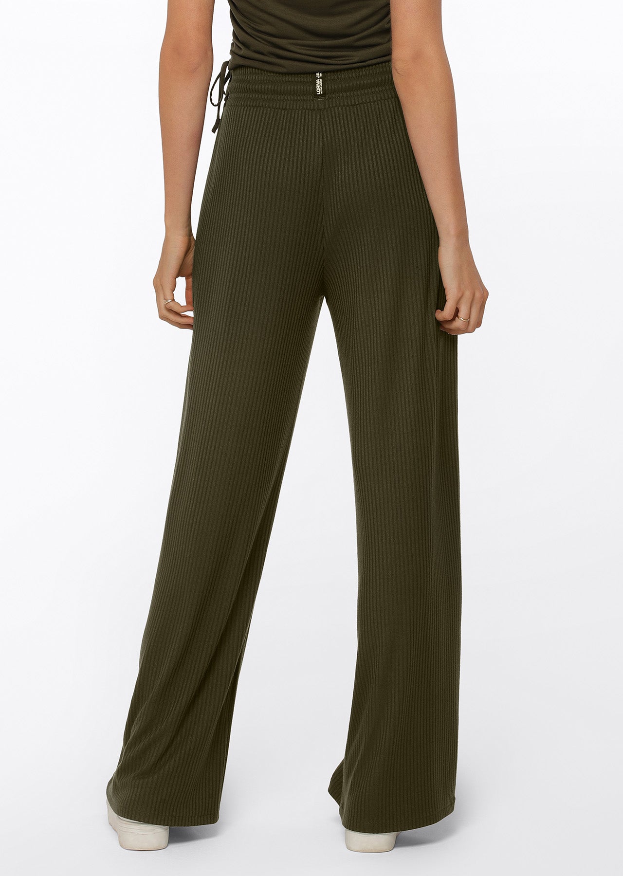 Lorna Jane Rest And Relax Rib Full Length Pants - Luxury Green