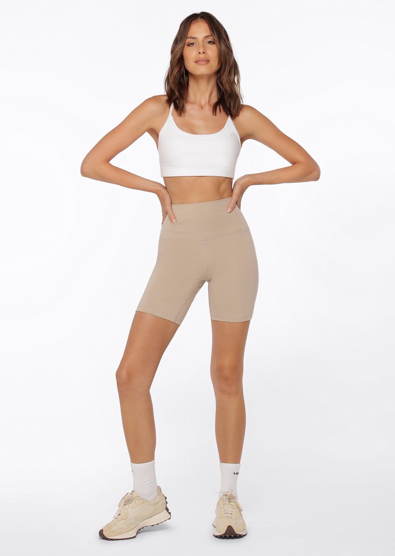Lorna Jane Weekender Lounge Bike Shorts - Off White