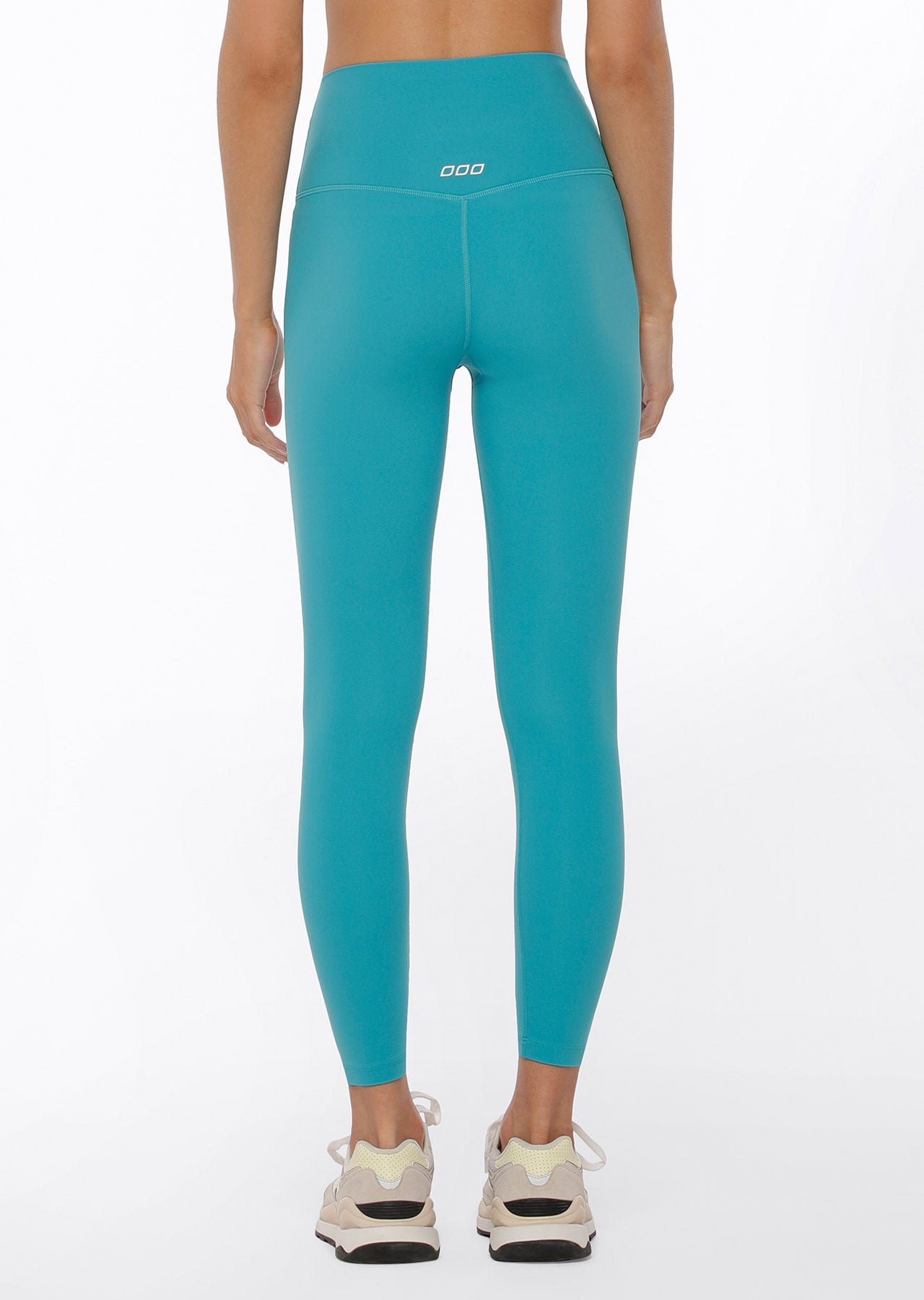 Lorna Jane Hi-Fold Lotus Ankle Biter Leggings - Aqua Buzz