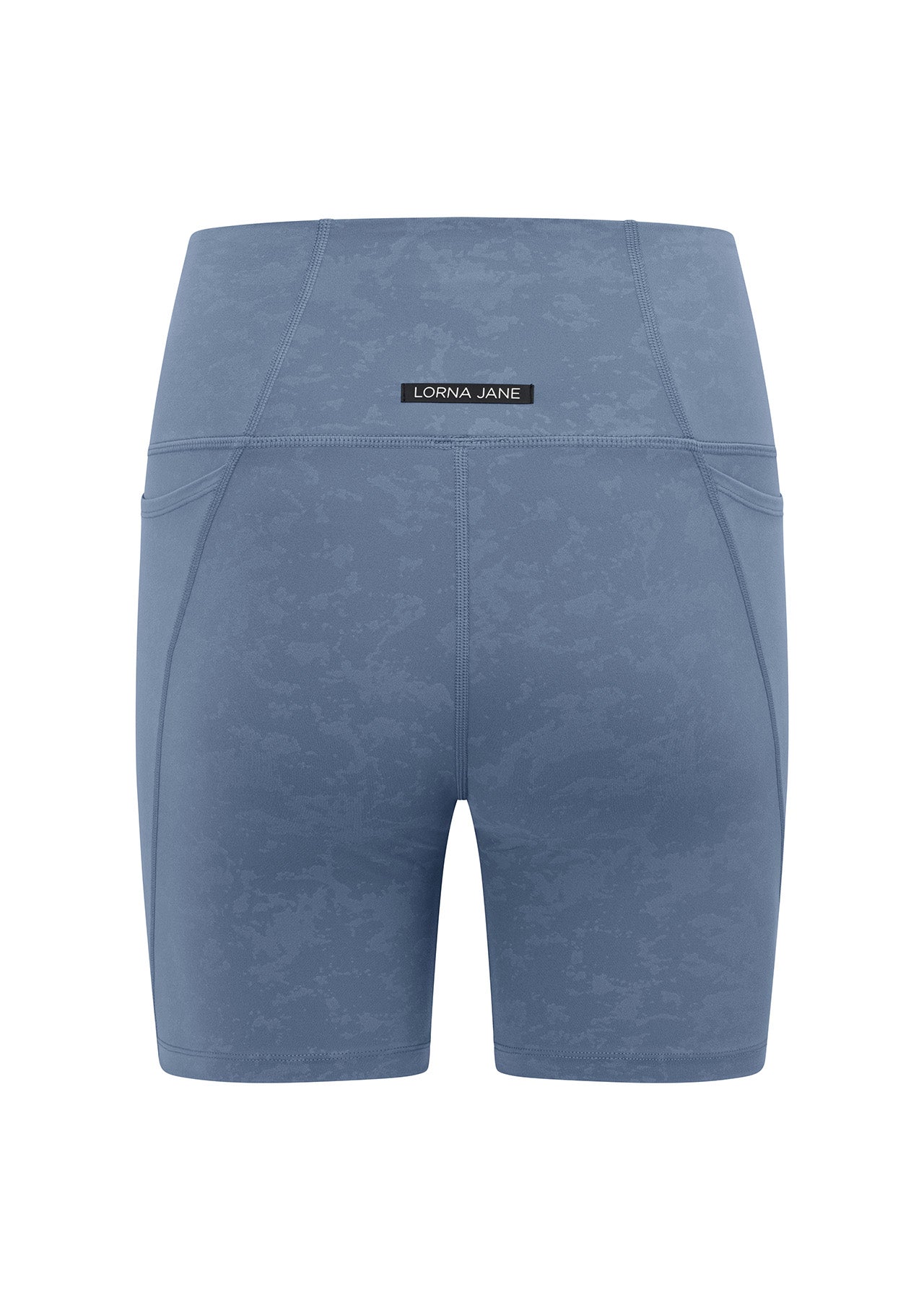 Lorna Jane Hi-Fold No Ride Bike Shorts - Washed Misty Blue