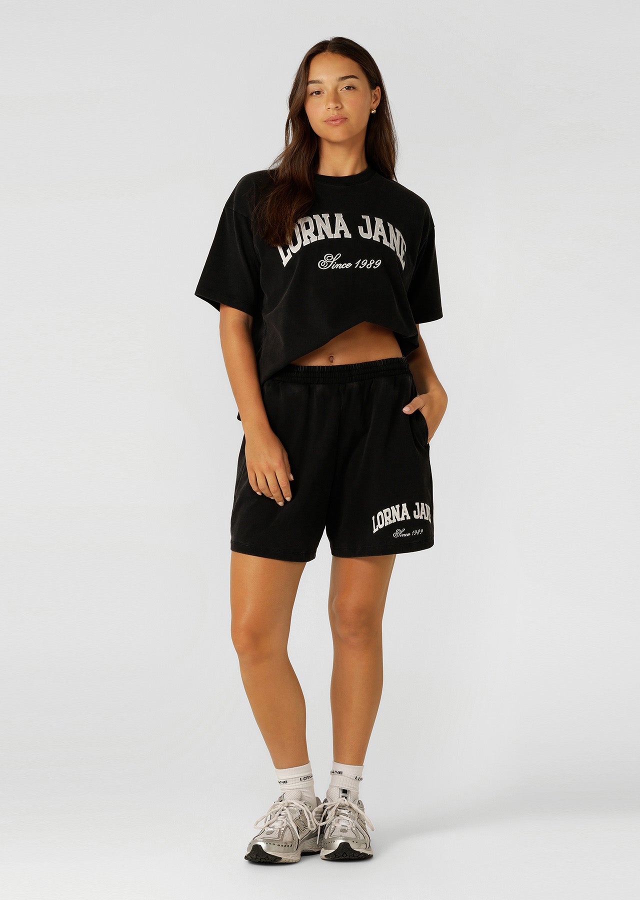 Lorna Jane Original Sport Washed Vintage T-shirt - Washed Black