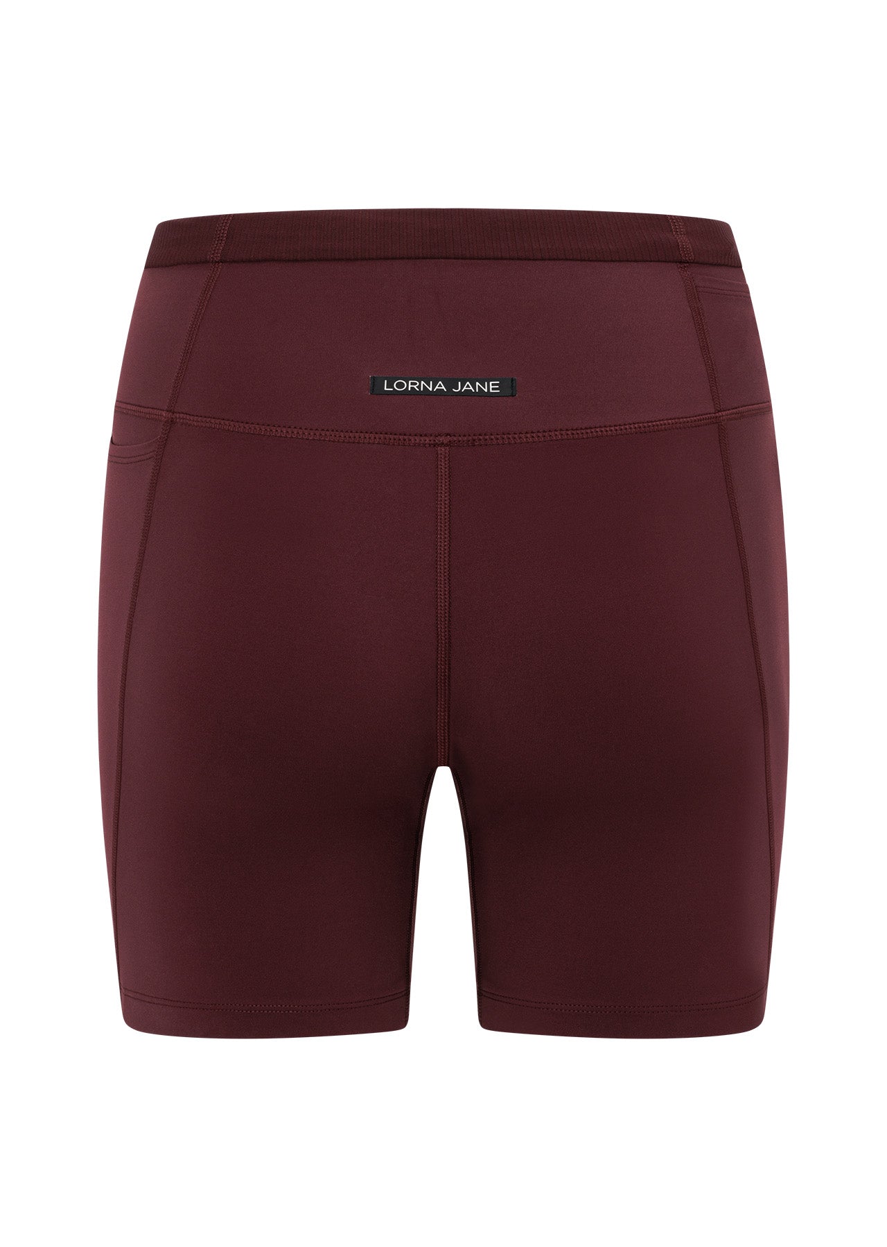 Lorna Jane Keep Up Multi Pockets No Ride Bike Shorts - Maroon