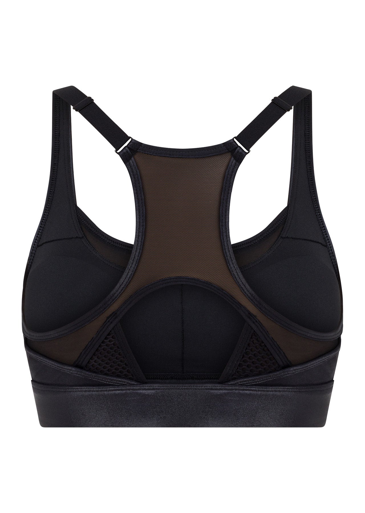 Lorna Jane Full Force Wetlook Sports Bra - Black