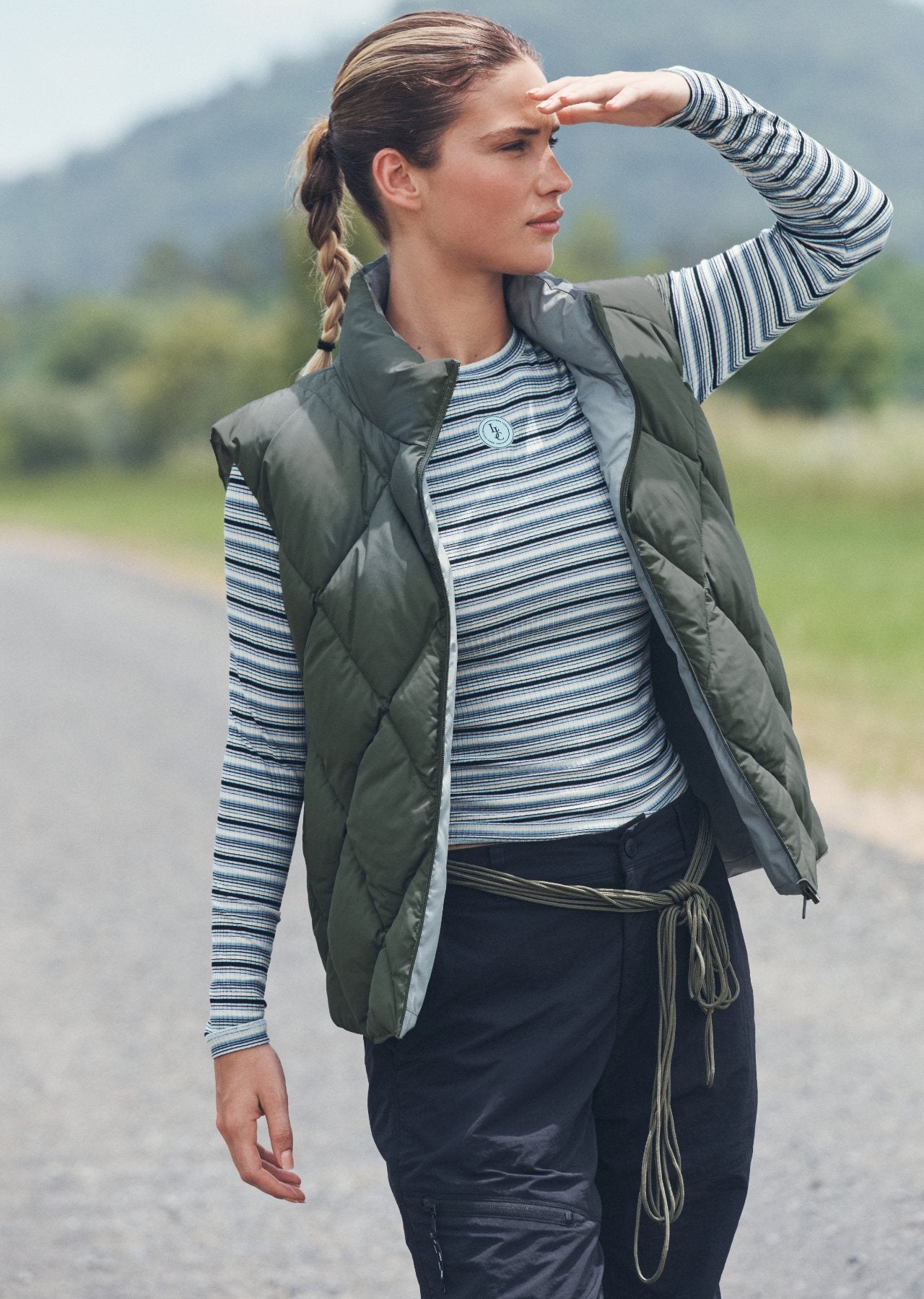 Lorna Jane Winter Warmth Reversible Puffer Vest - Agave Green