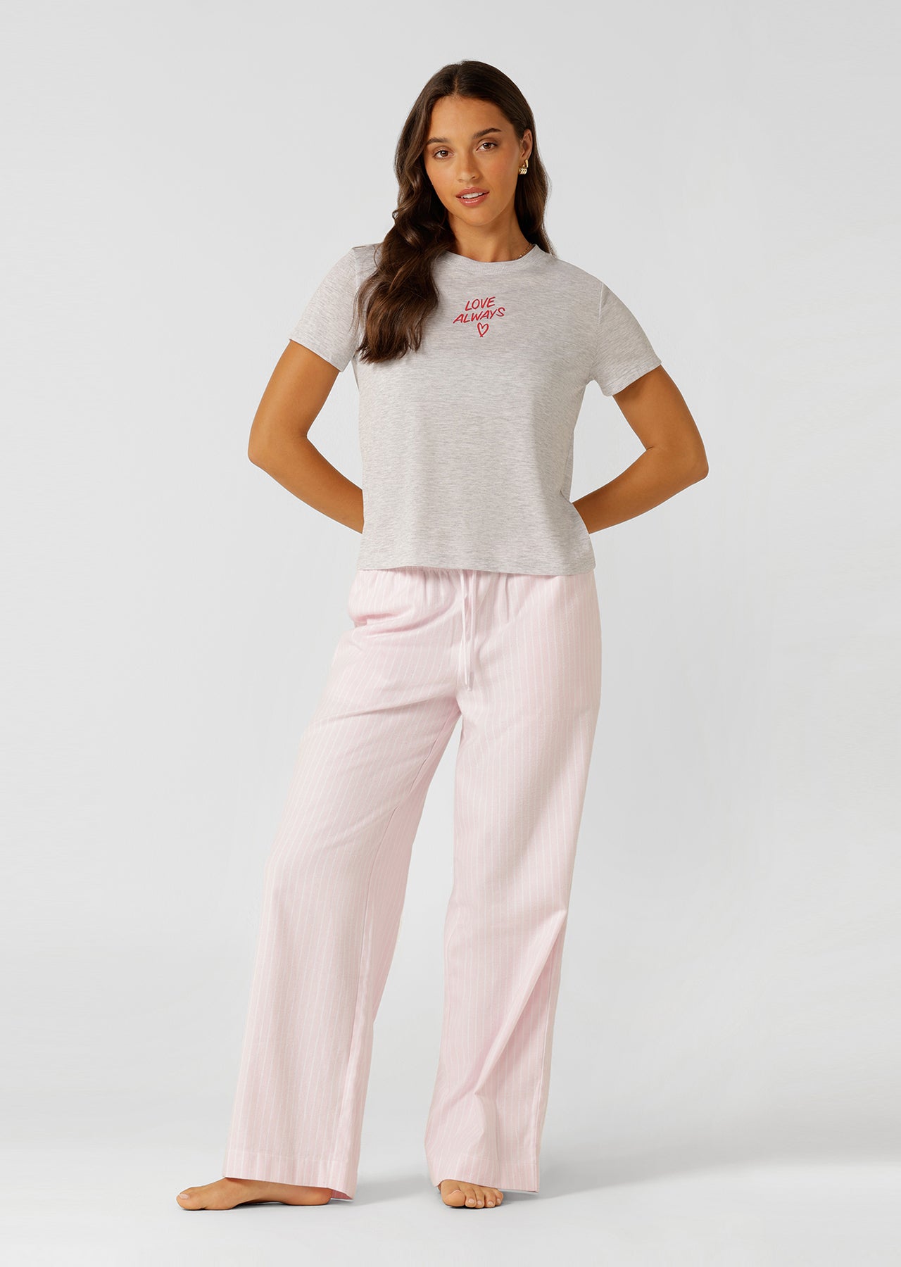 Lorna Jane Love Always Lounge T-shirt - Grey Marl