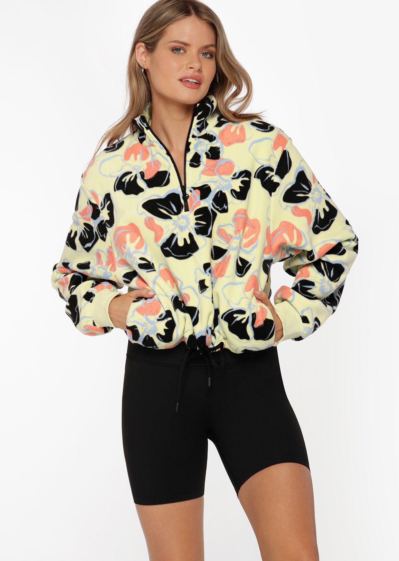 Lorna Jane Hibiscus Half Zip Polar Fleece - Hibiscus Print