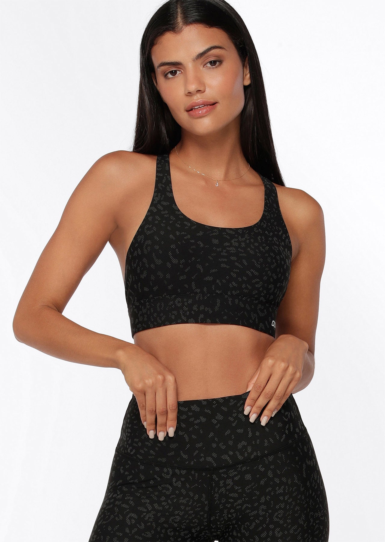 Lorna Jane Reflective Night Cat Sports Bra - Reflective Night Cat Print