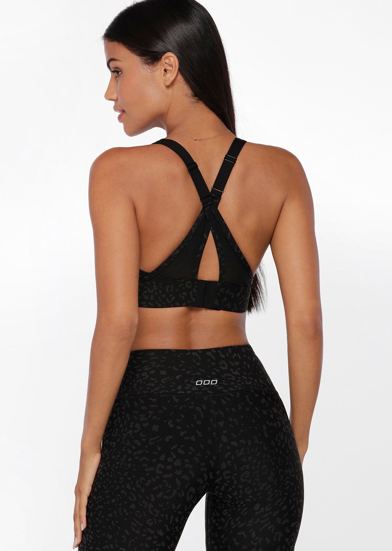 Lorna Jane Reflective Night Cat Sports Bra - Reflective Night Cat Print