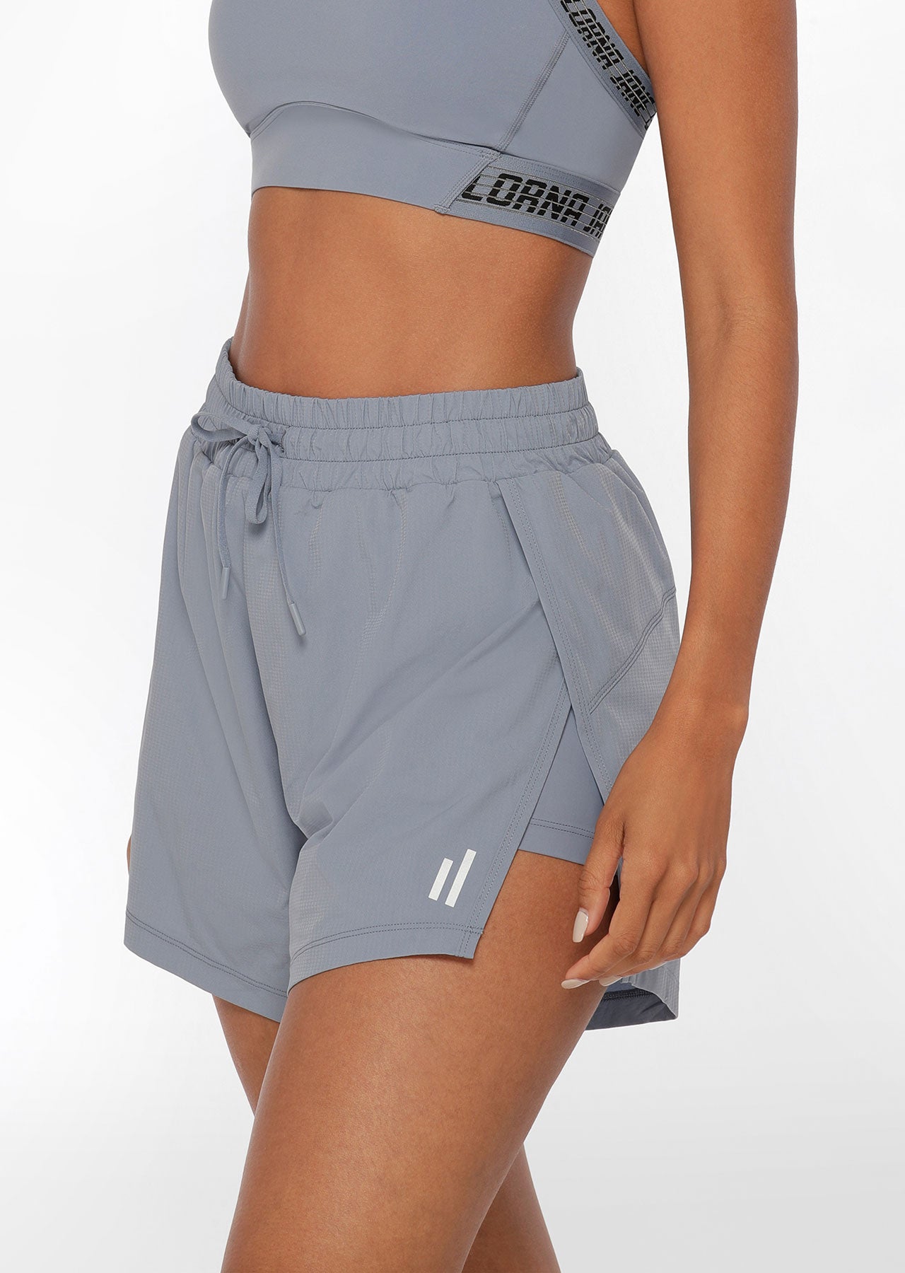 Lorna Jane Abrasion Resistant Wrap Run Shorts - Gravity Grey