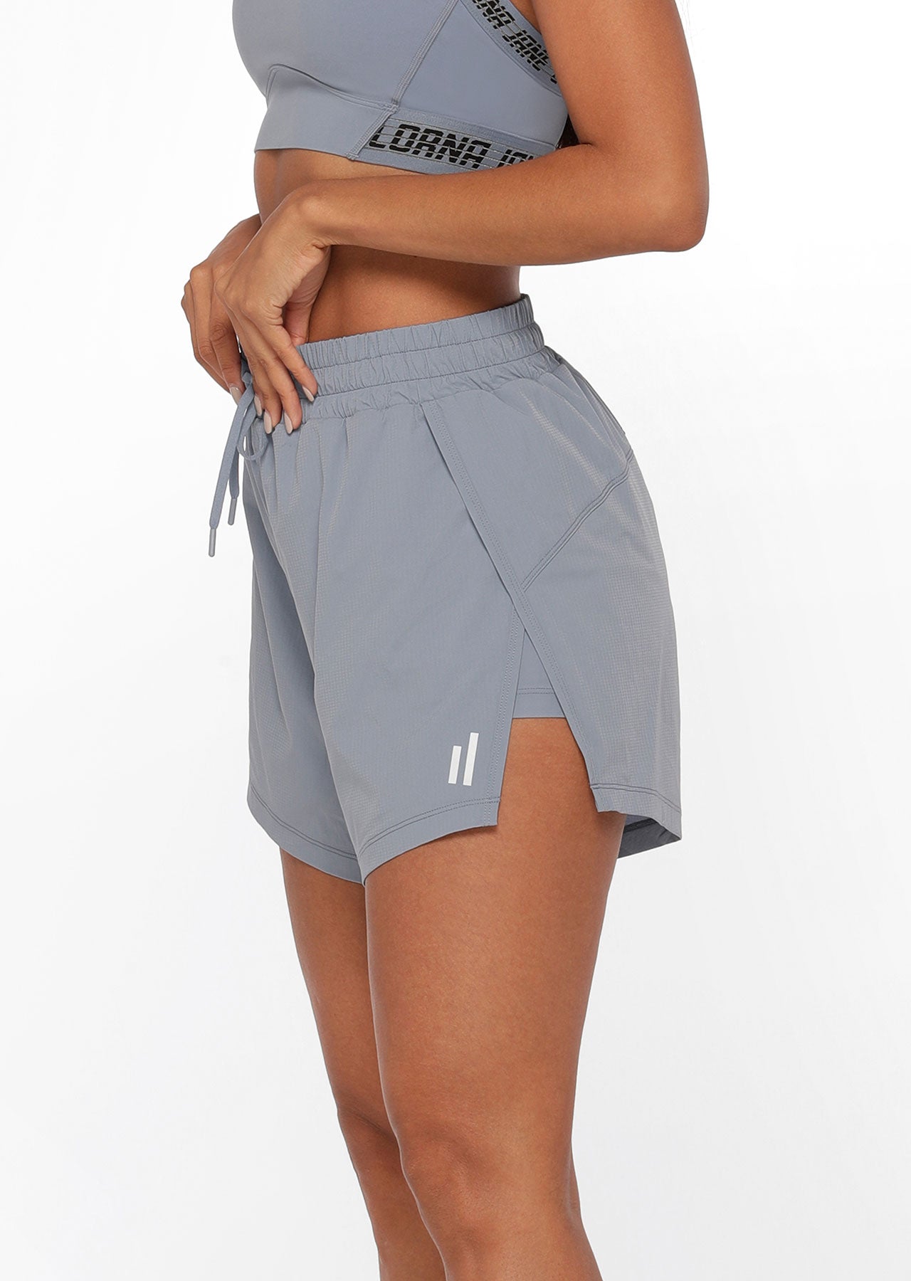 Lorna Jane Abrasion Resistant Wrap Run Shorts - Gravity Grey