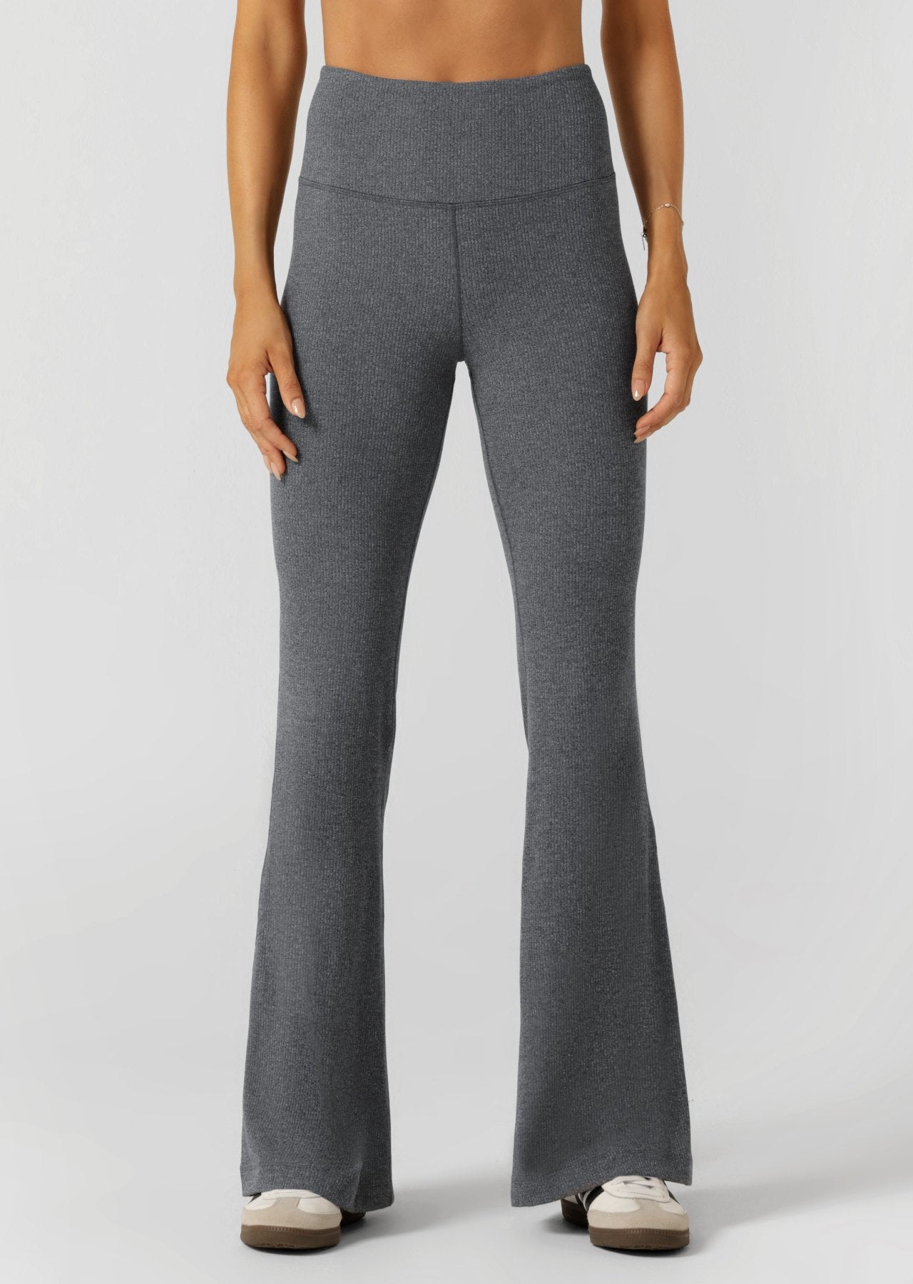 Lorna Jane Divine Rib Flared Leggings - Midnight Blue Marl