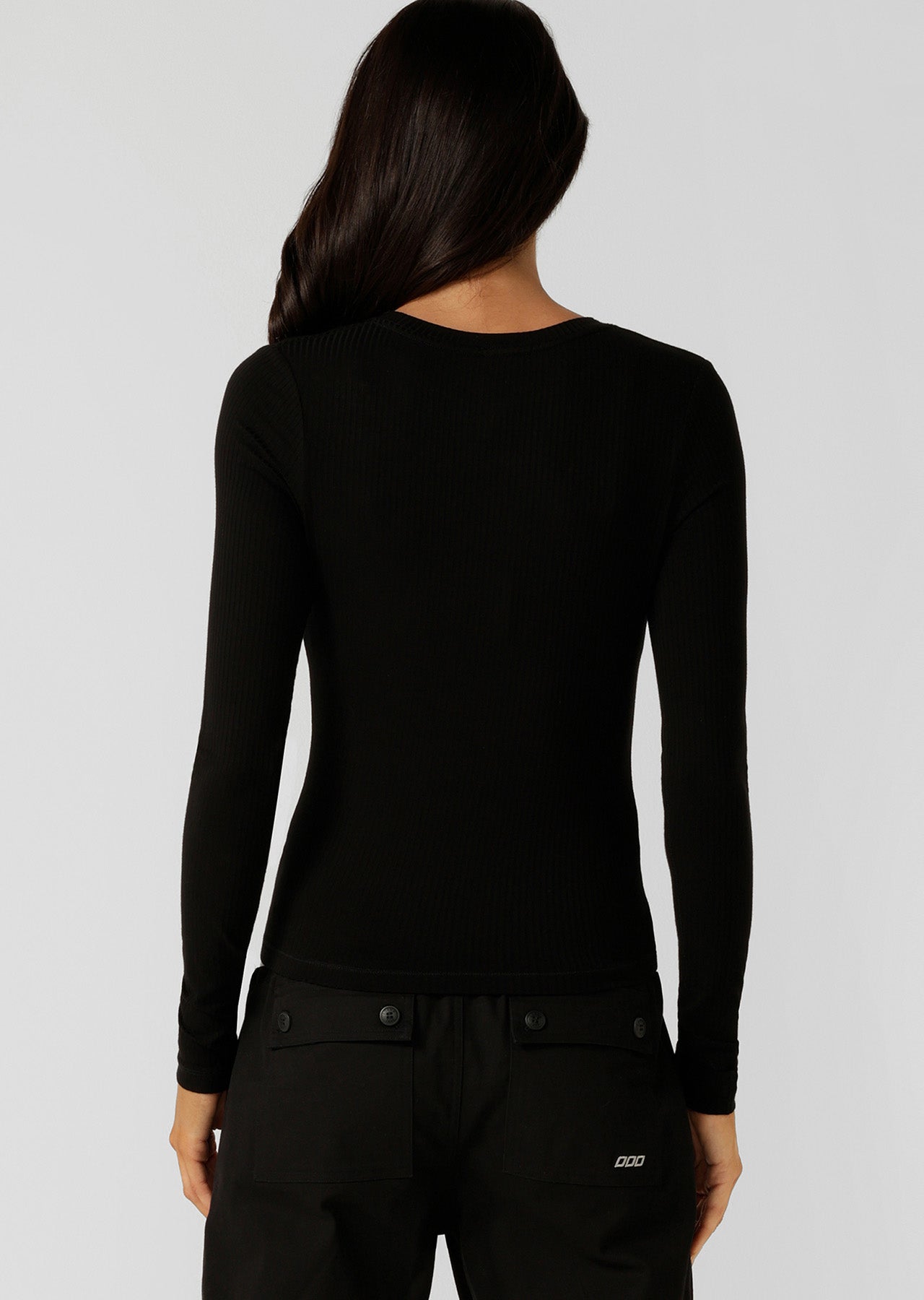 Lorna Jane Movement Long Sleeve Rib Top - Black