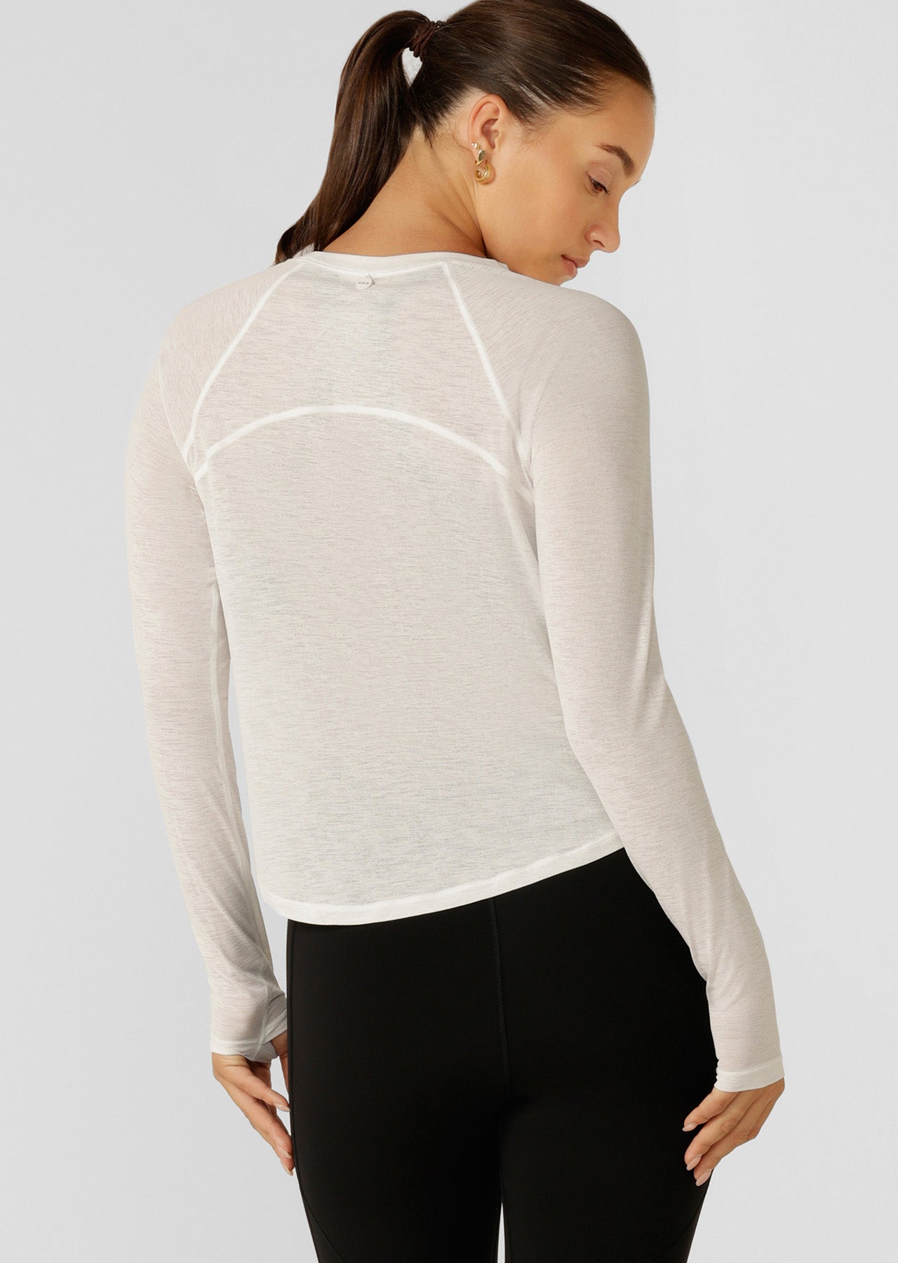 Lorna Jane On The Run Long Sleeve Top - Porcelain