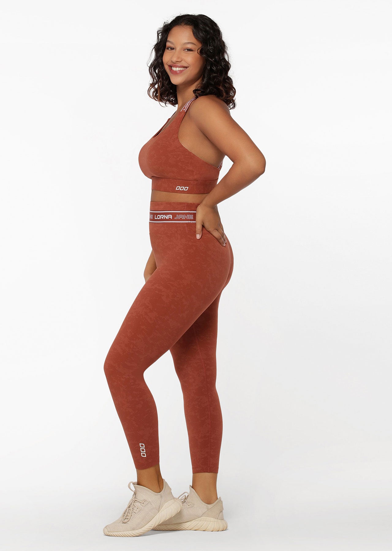 Lorna Jane Tempo Ankle Biter Leggings - Washed Spice