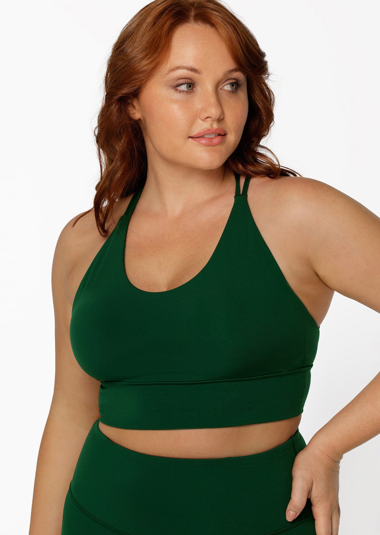Lorna Jane Lotus Longline Sports Bra - Dark Green