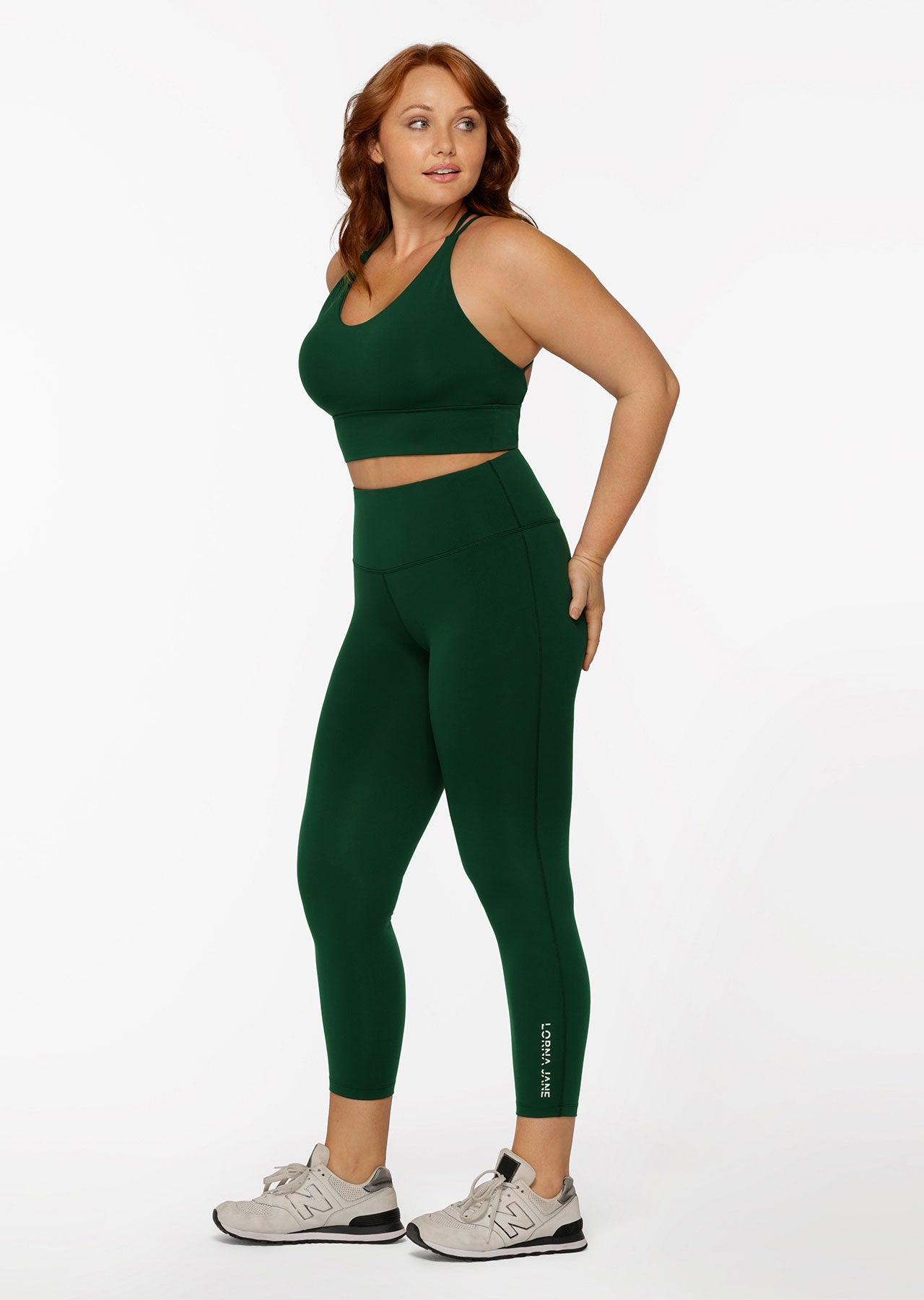Lorna Jane Lotus Longline Sports Bra - Dark Green