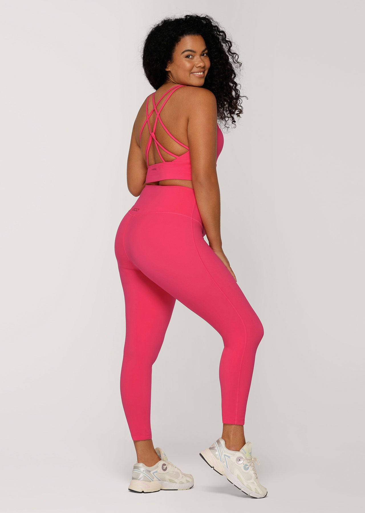 Lorna Jane Lotus No Chafe Ankle Biter Leggings - Neon Raspberry