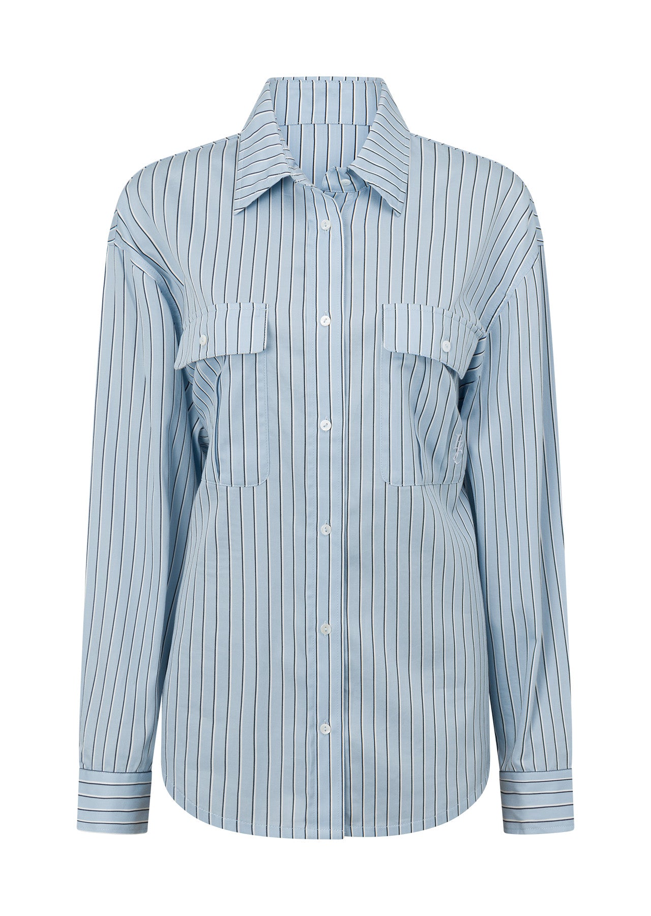 Lorna Jane Tie Back Shirt - Glacier Blue Stripe