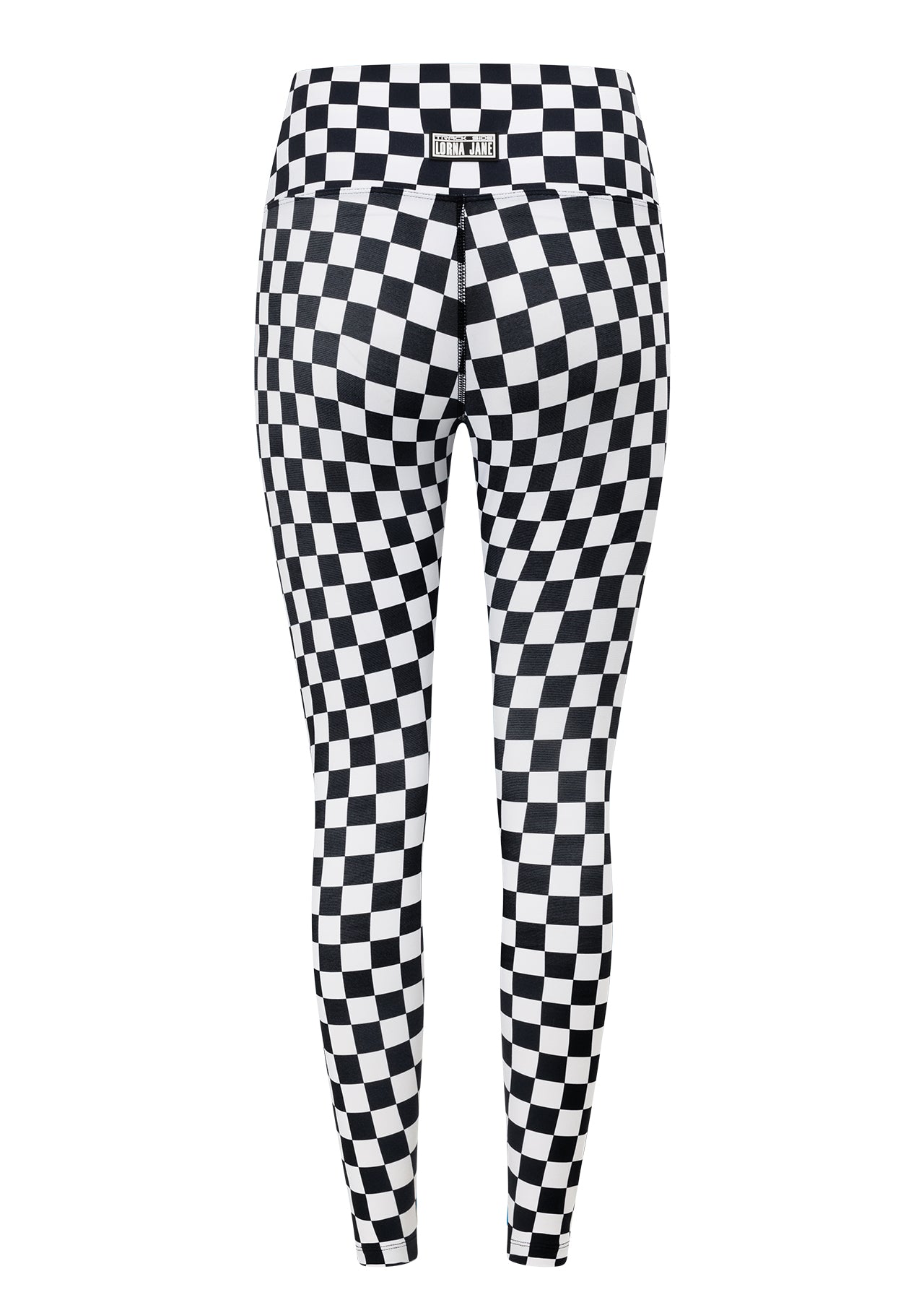 Lorna Jane Speedway Excel Ankle Biter Leggings - Black Checkerboard Print