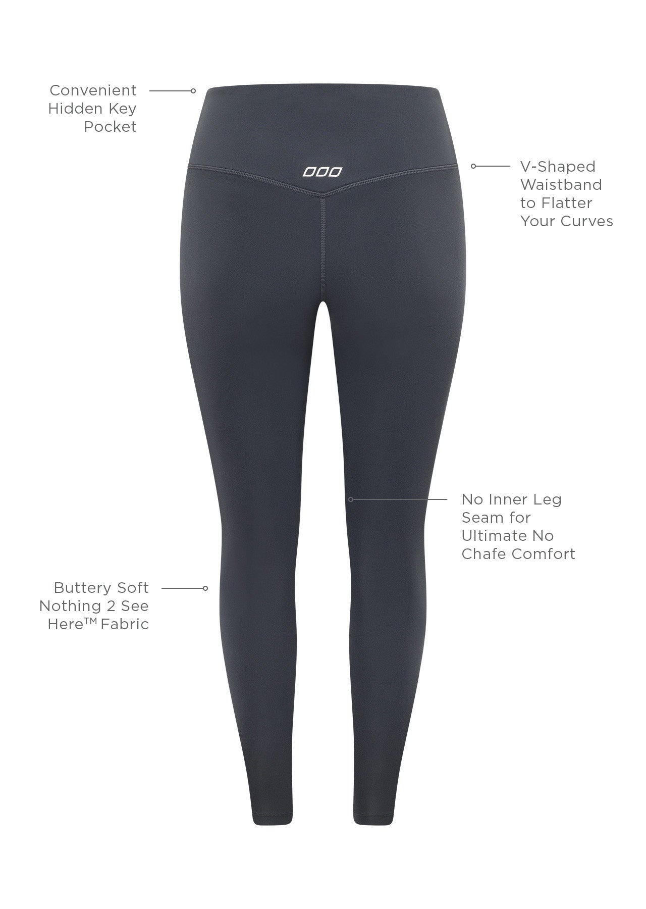 Lorna Jane Lotus No Chafe Ankle Biter Leggings - Titanium