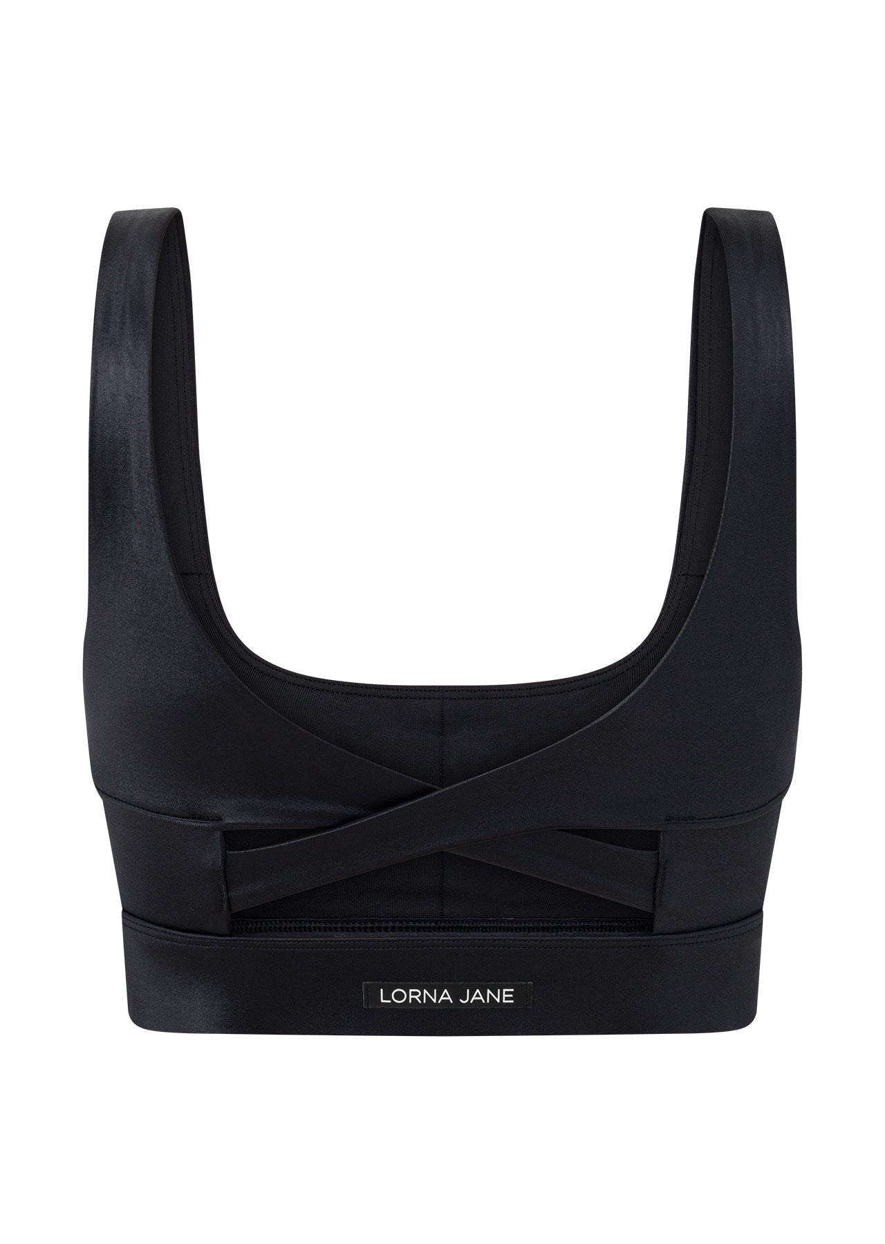 Lorna Jane Wet Look Sports Bra - Black