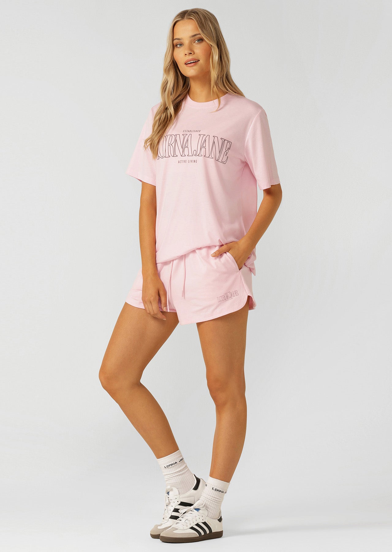 Lorna Jane Active Living Weekender Relaxed T-Shirt - Sweet Pink