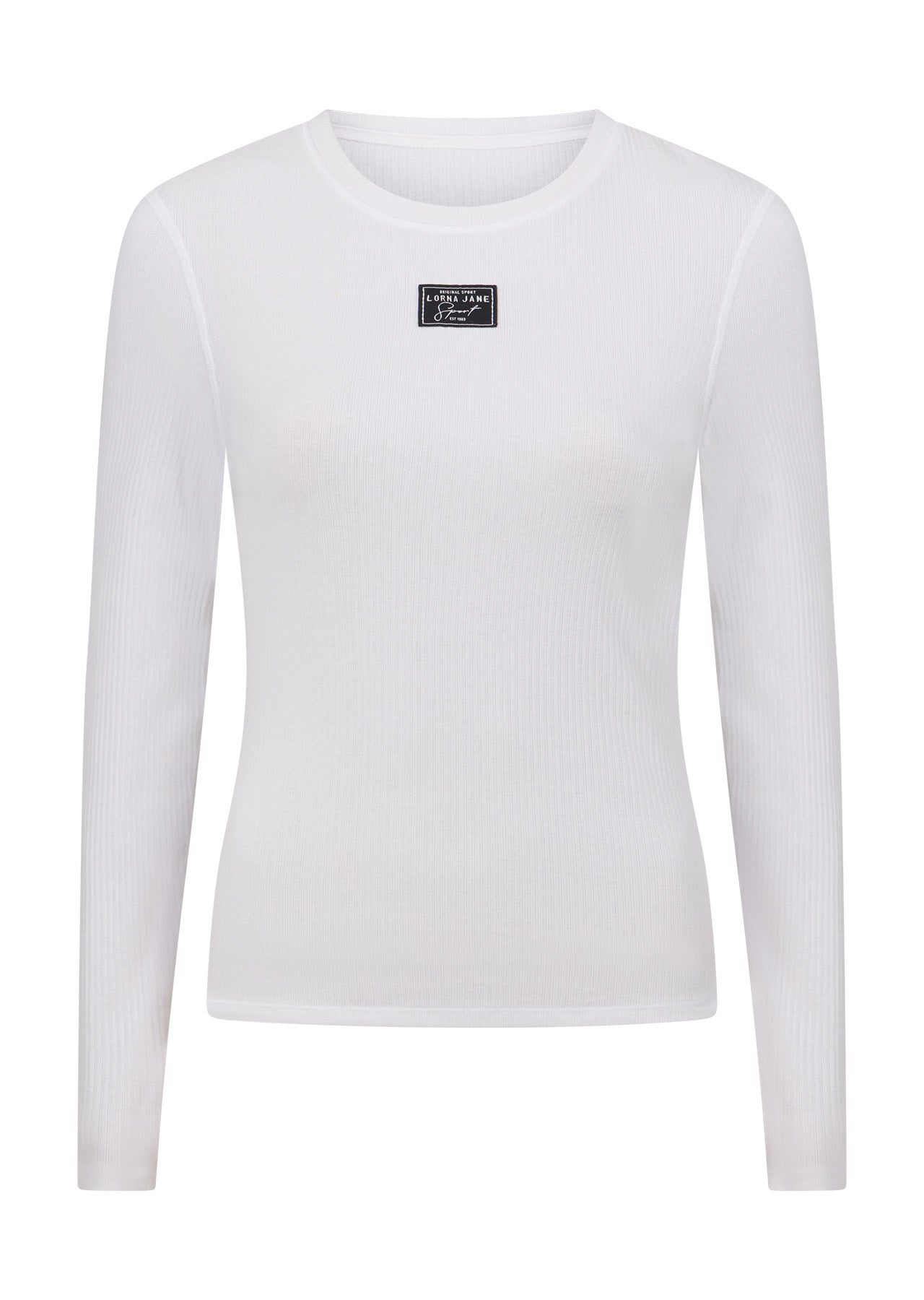Lorna Jane Whisper Long Sleeve Rib Top - White
