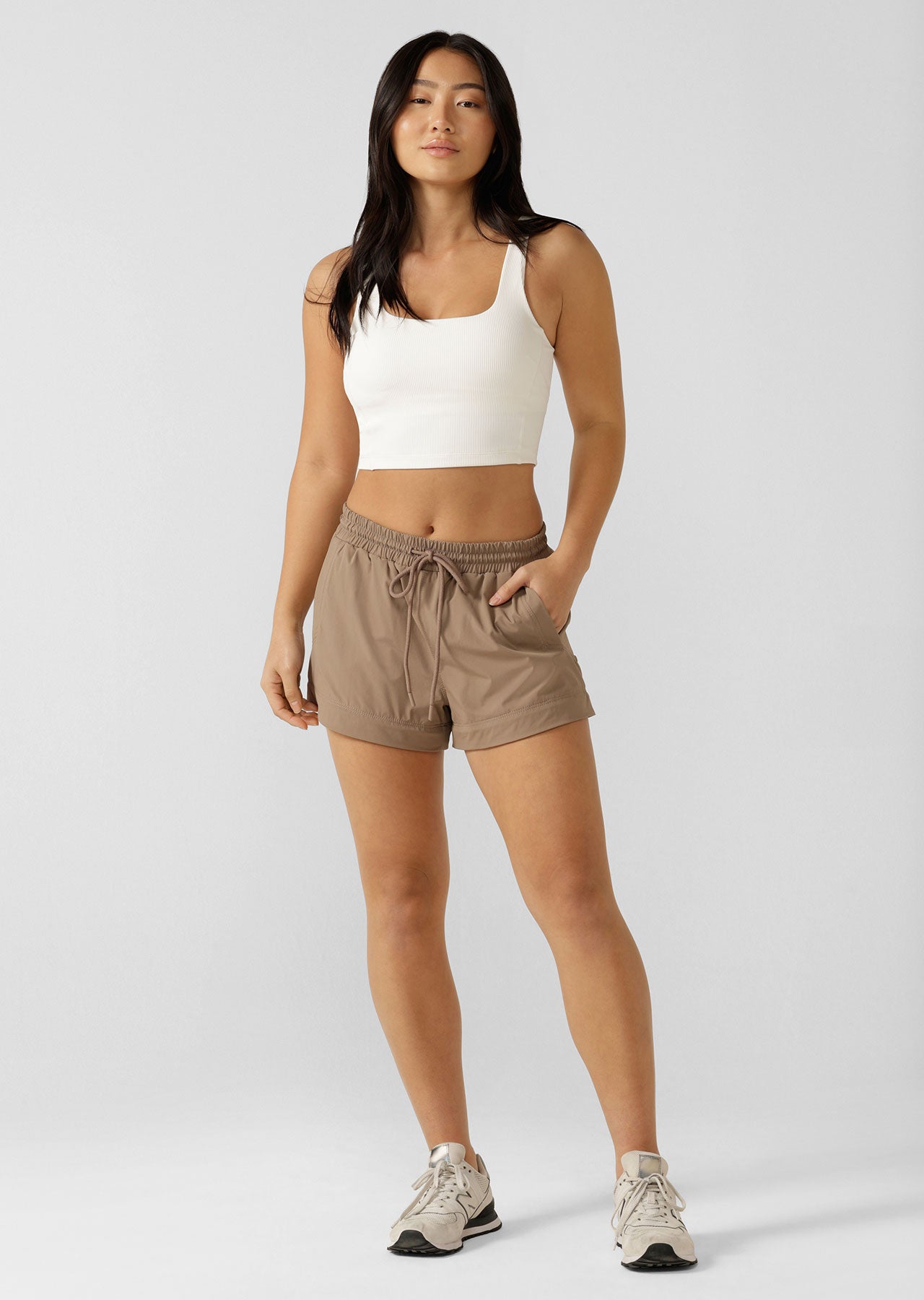 Lorna Jane Zip Off Anti-Abrasion Phone Pocket Cargo Pants - Bone