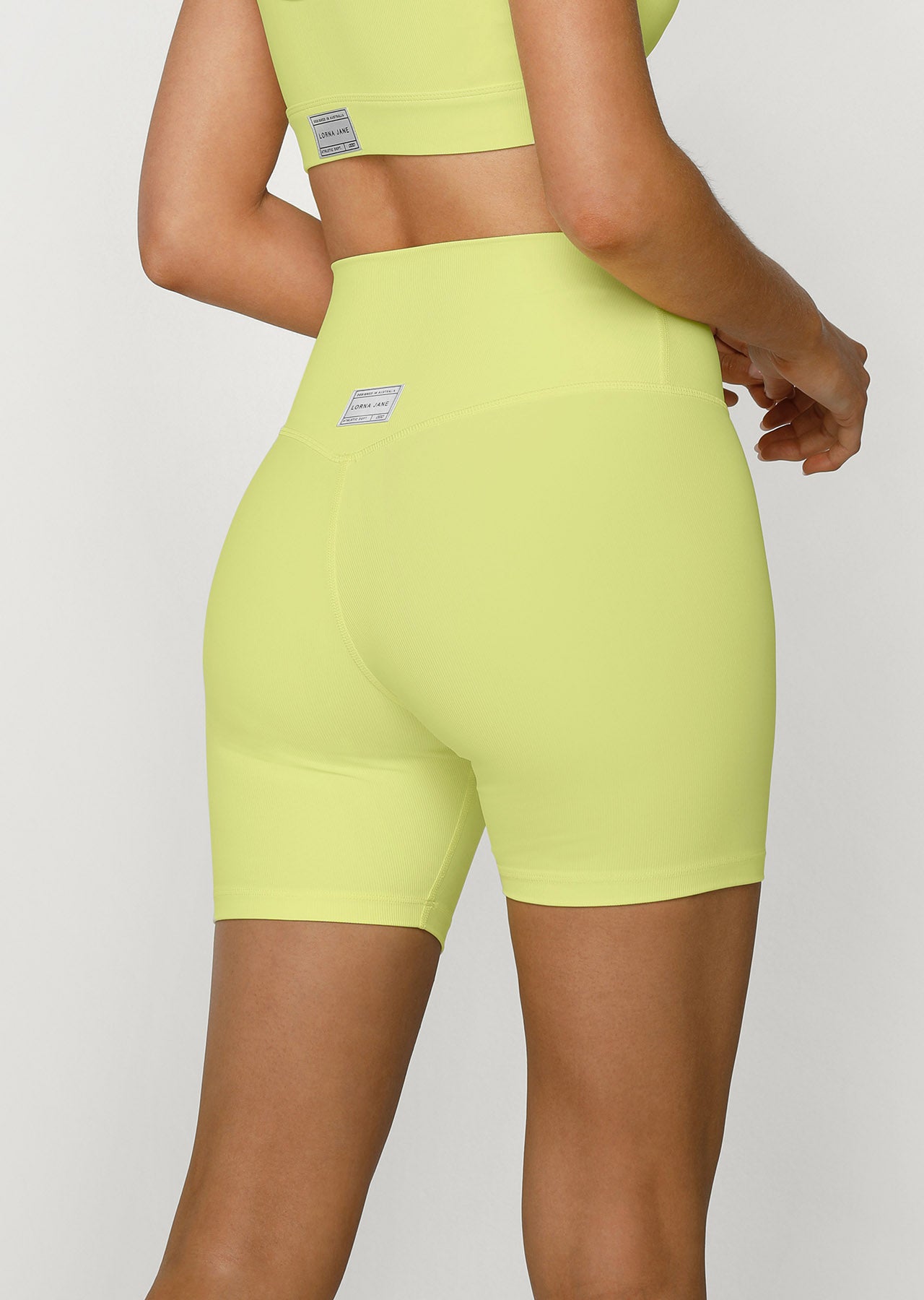 Lorna Jane Recline Active Rib Bike Shorts - Lemon