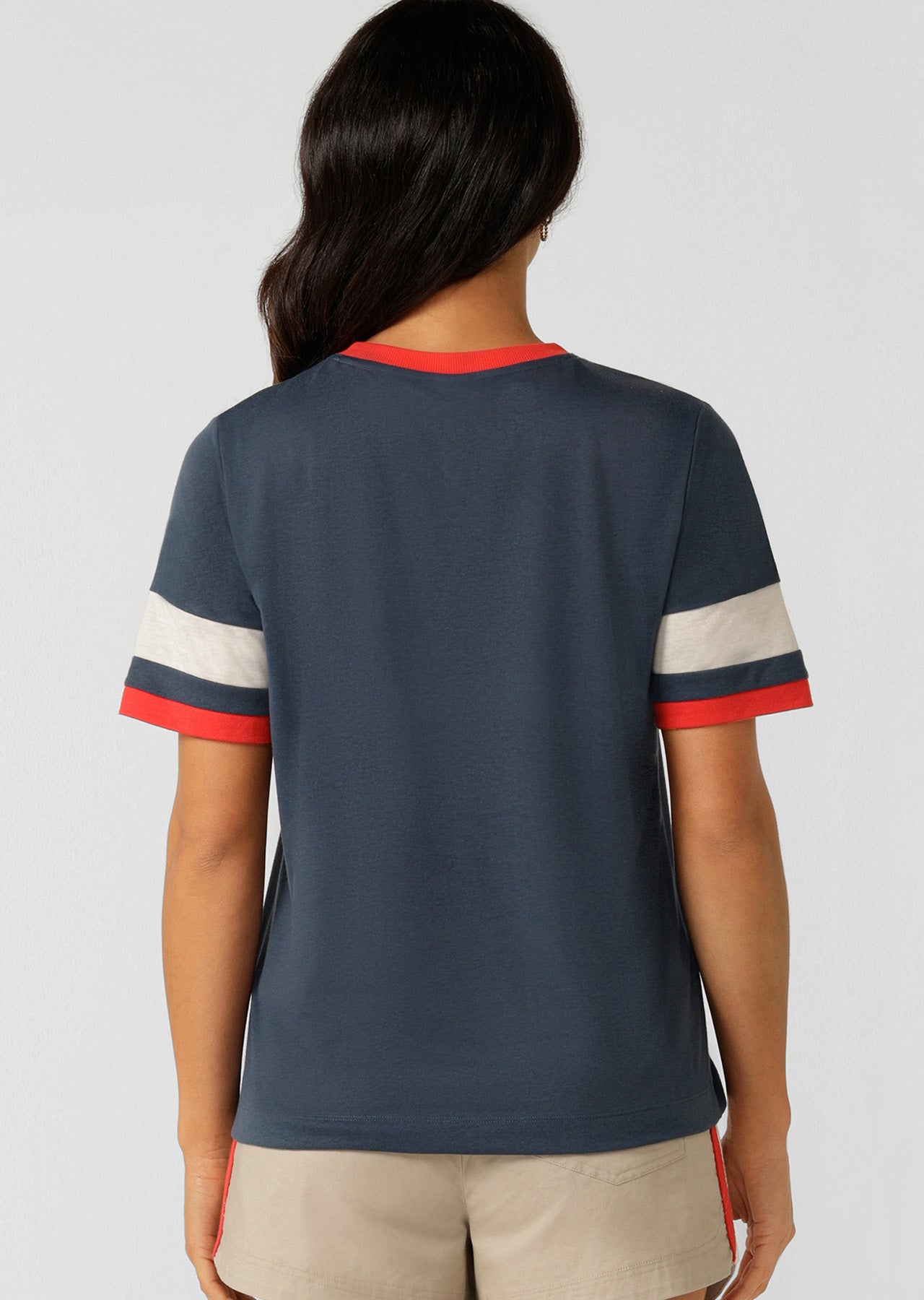 Lorna Jane Retro Linen T-Shirt - Pale Indigo