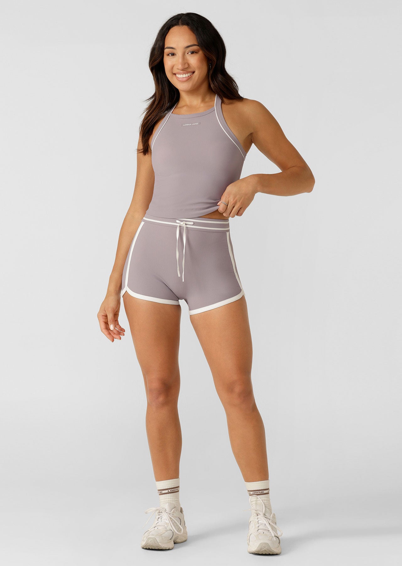 Lorna Jane Sweat To Surf Cheeky Bike Shorts - Purple Ash