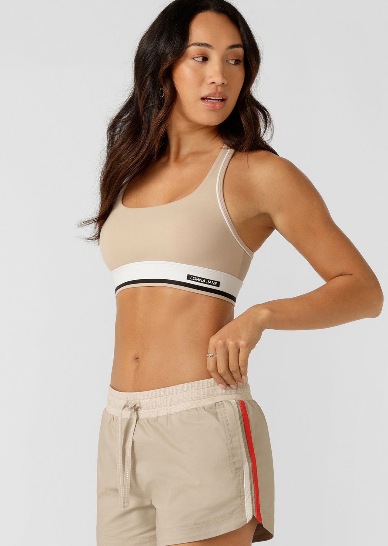Lorna Jane Tempo Maximum Support Sports Bra - Latte