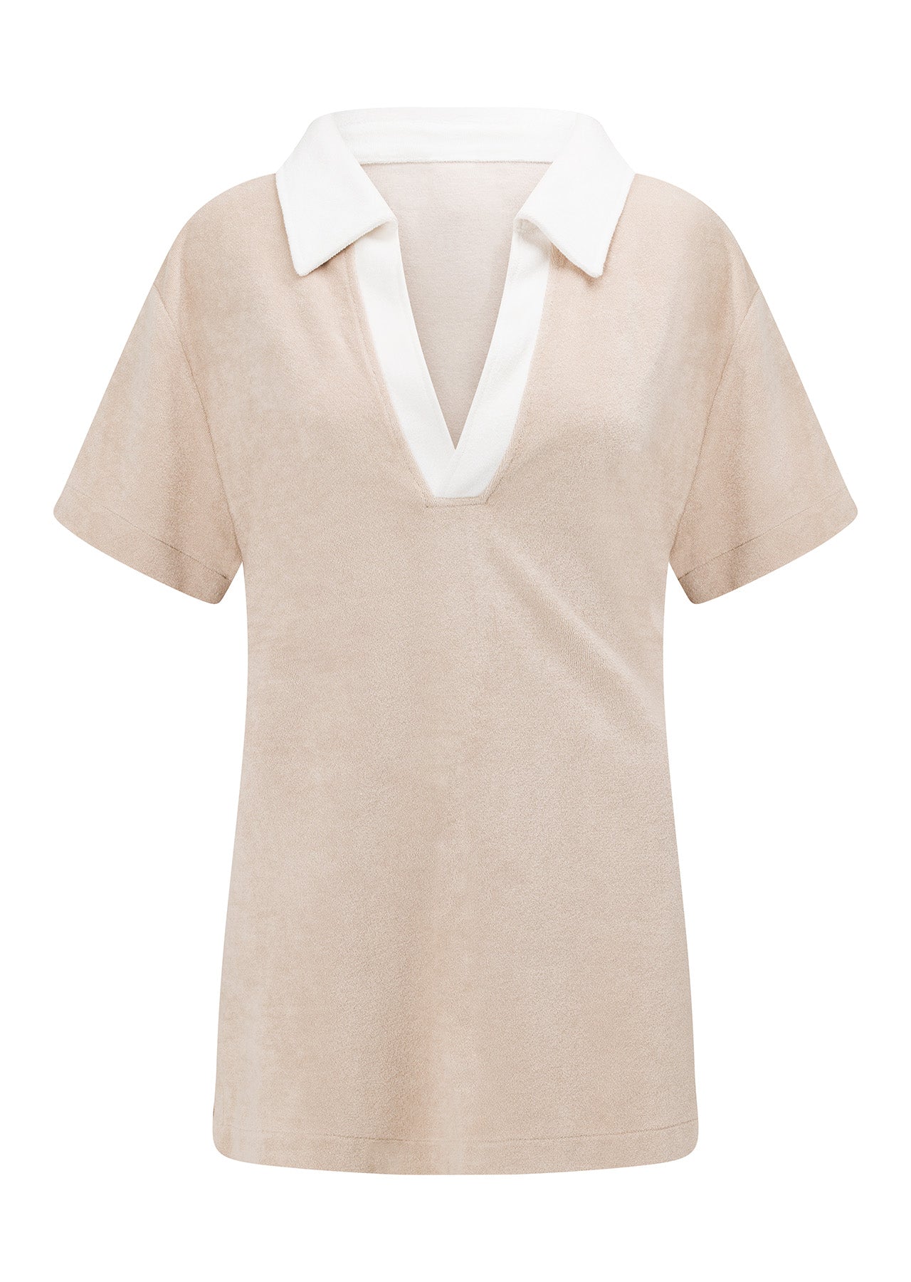 Lorna Jane Terry Towelling Mini Polo Dress - Off White