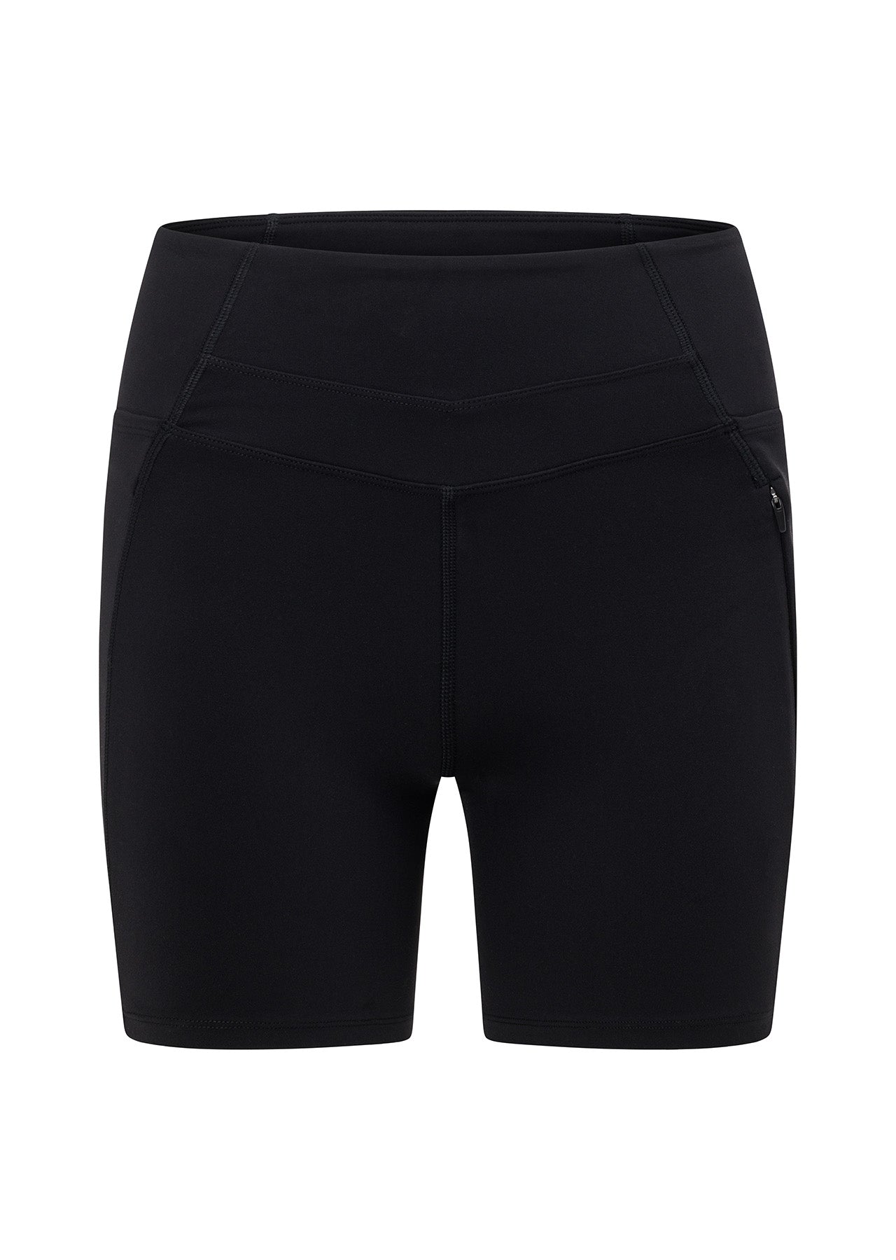 Lorna Jane Zip Pocket Recycled Stomach Support 16cm Bike Shorts - Black
