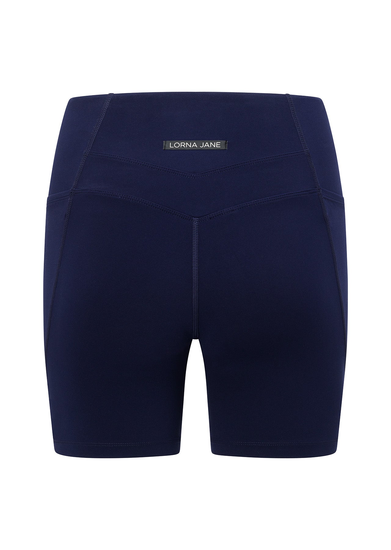 Lorna Jane Zip Pocket Recycled Stomach Support 16cm Bike Shorts - French Navy