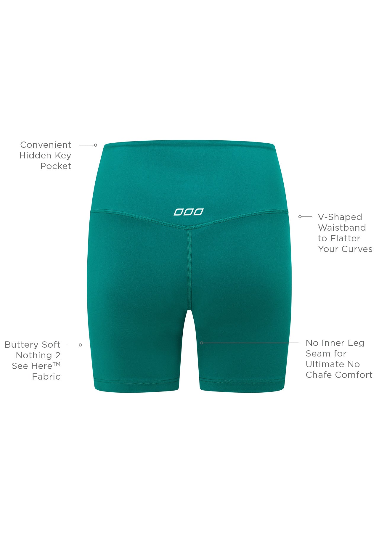 Lorna Jane Lotus No Chafe 16cm Bike Shorts - Dark Teal