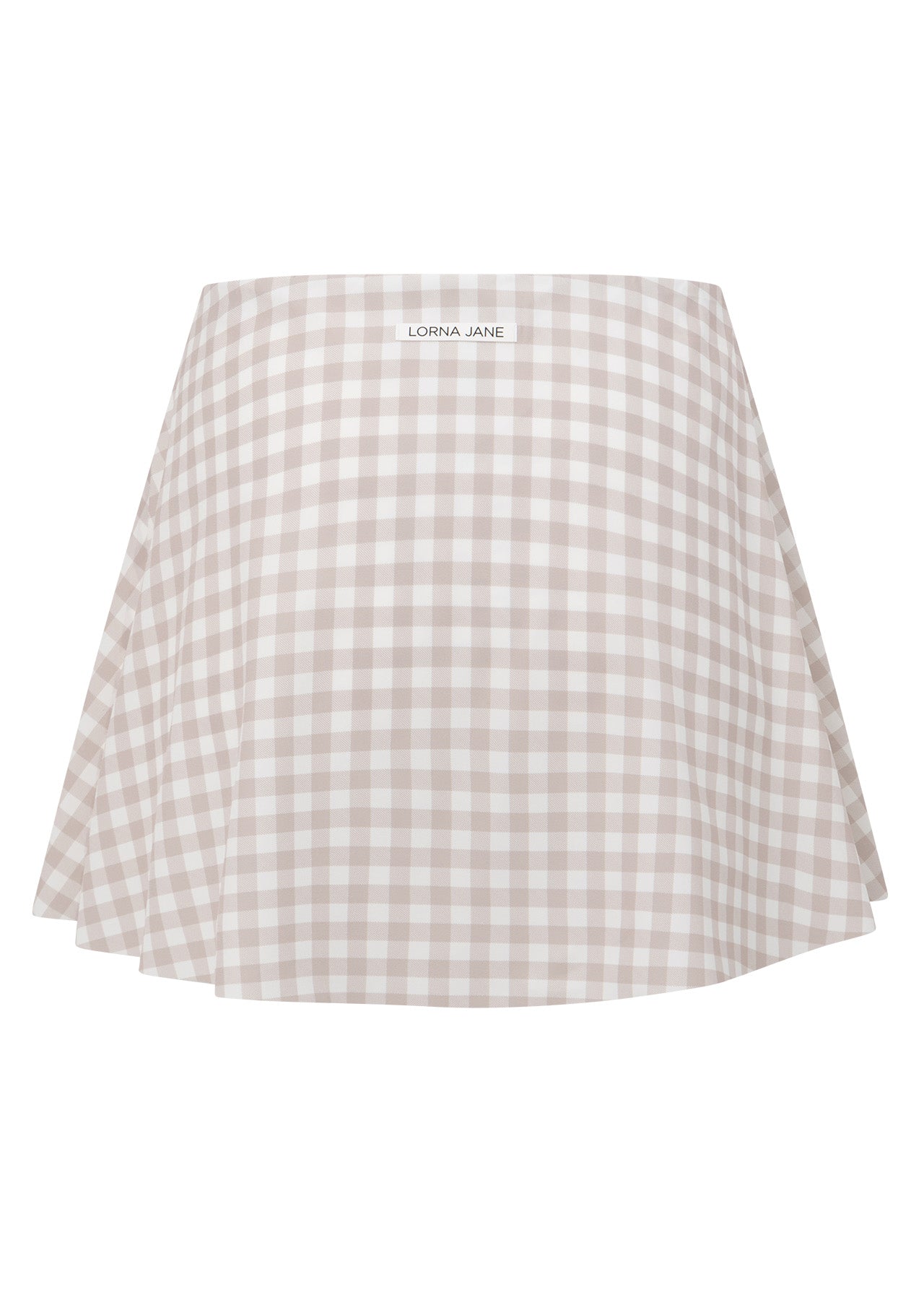 Lorna Jane Sweet Gingham Everyday Active Skort - Latte Ranch Gingham Print