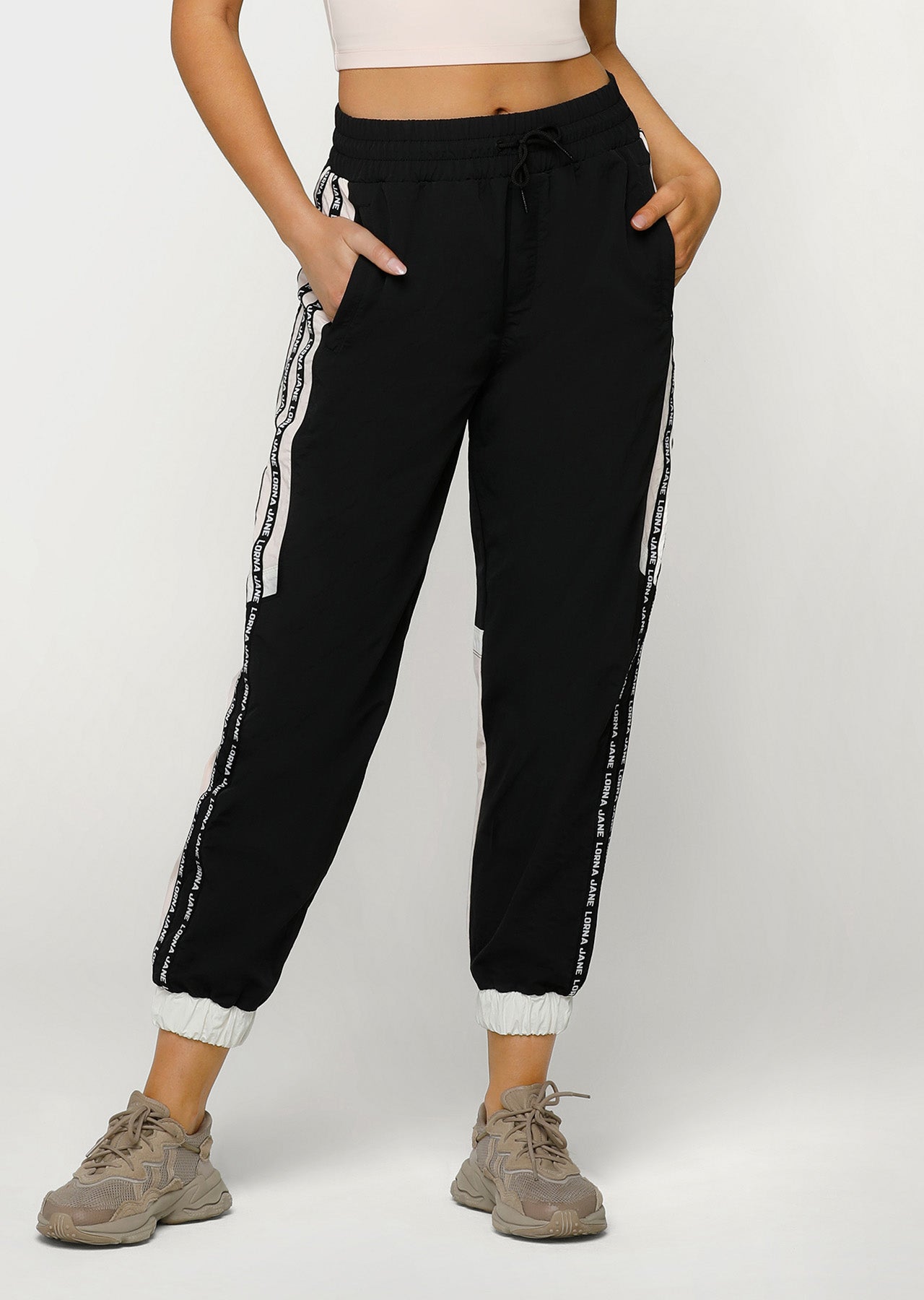 Lorna Jane 80's Revival Track Pants - Black Multi