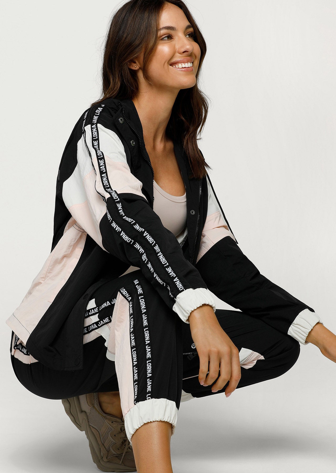 Lorna Jane 80's Revival Track Pants - Black Multi