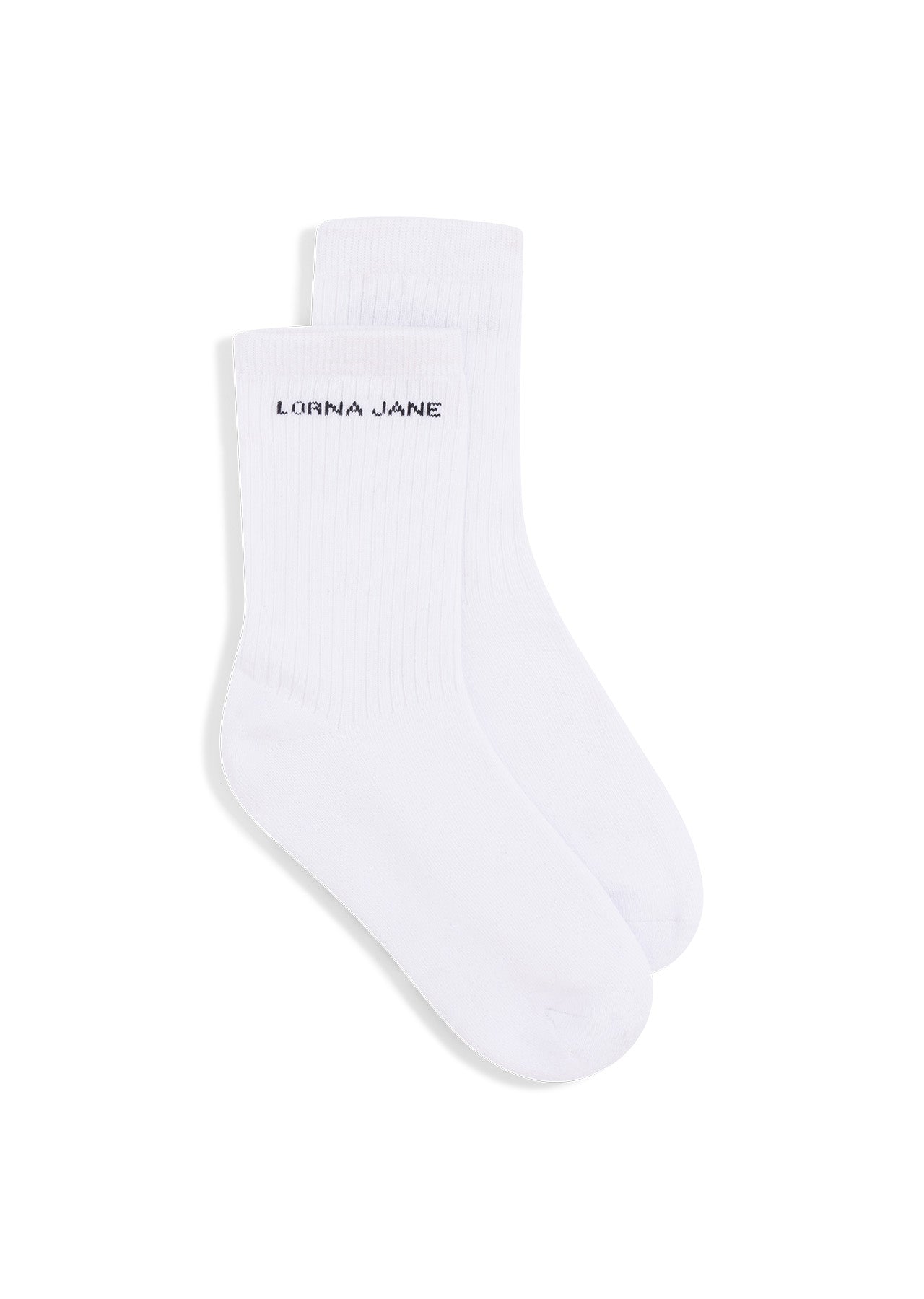 Lorna Jane 2PK Inspirational Crew Socks - White