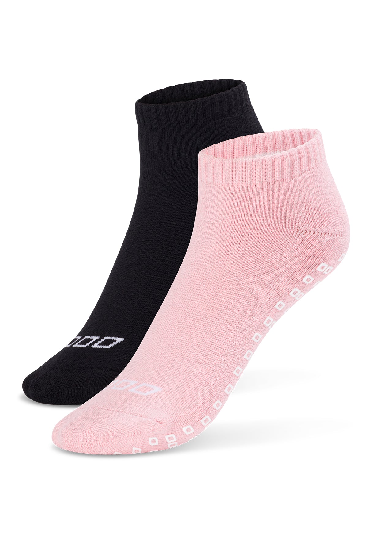 Lorna Jane 2Pk Icon Pilates Grip Socks - Black & Cotton Candy