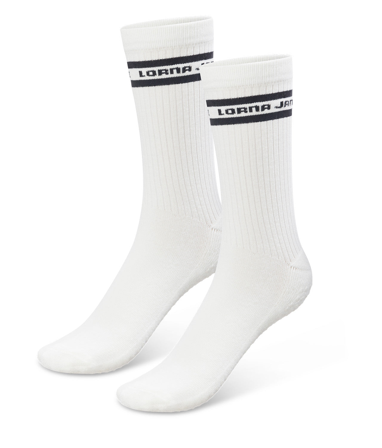 Lorna Jane Pilates Crew Socks - Porcelain/ Black