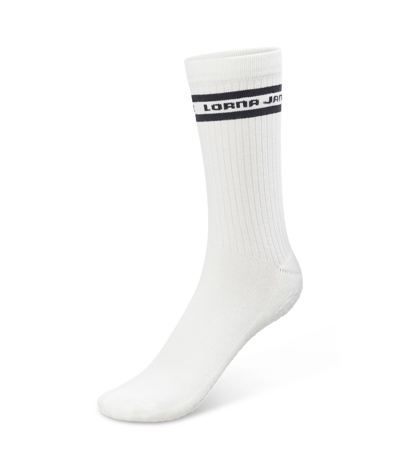Lorna Jane Pilates Crew Socks - Porcelain/ Black