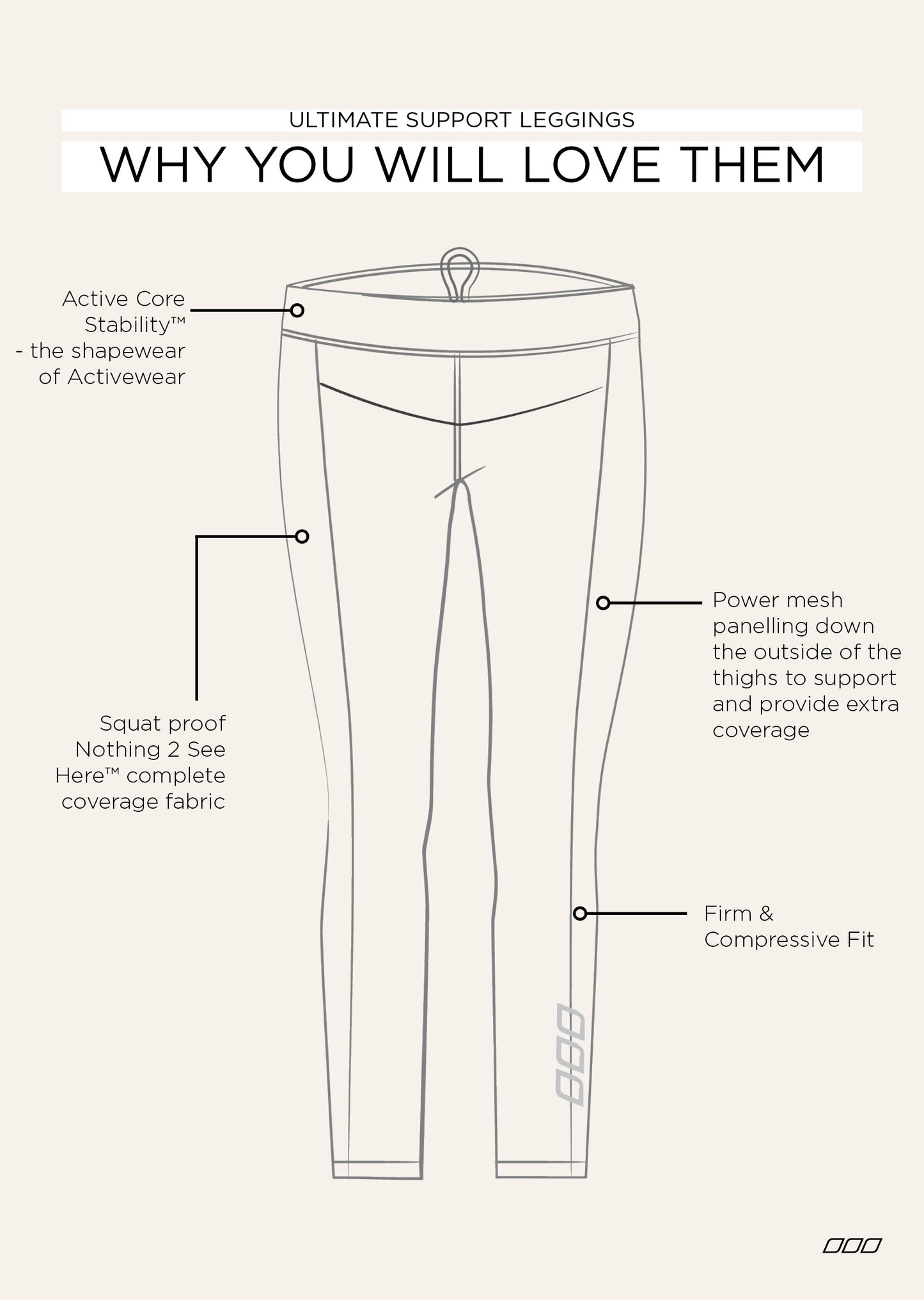 Lorna Jane Ultimate Support 7/8 Leggings - Black