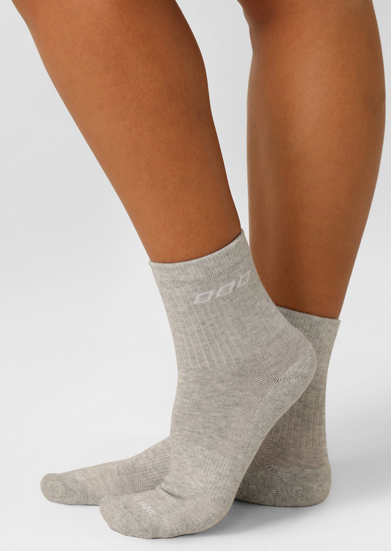 Lorna Jane LJ Quarter Crew Socks - Grey Marl