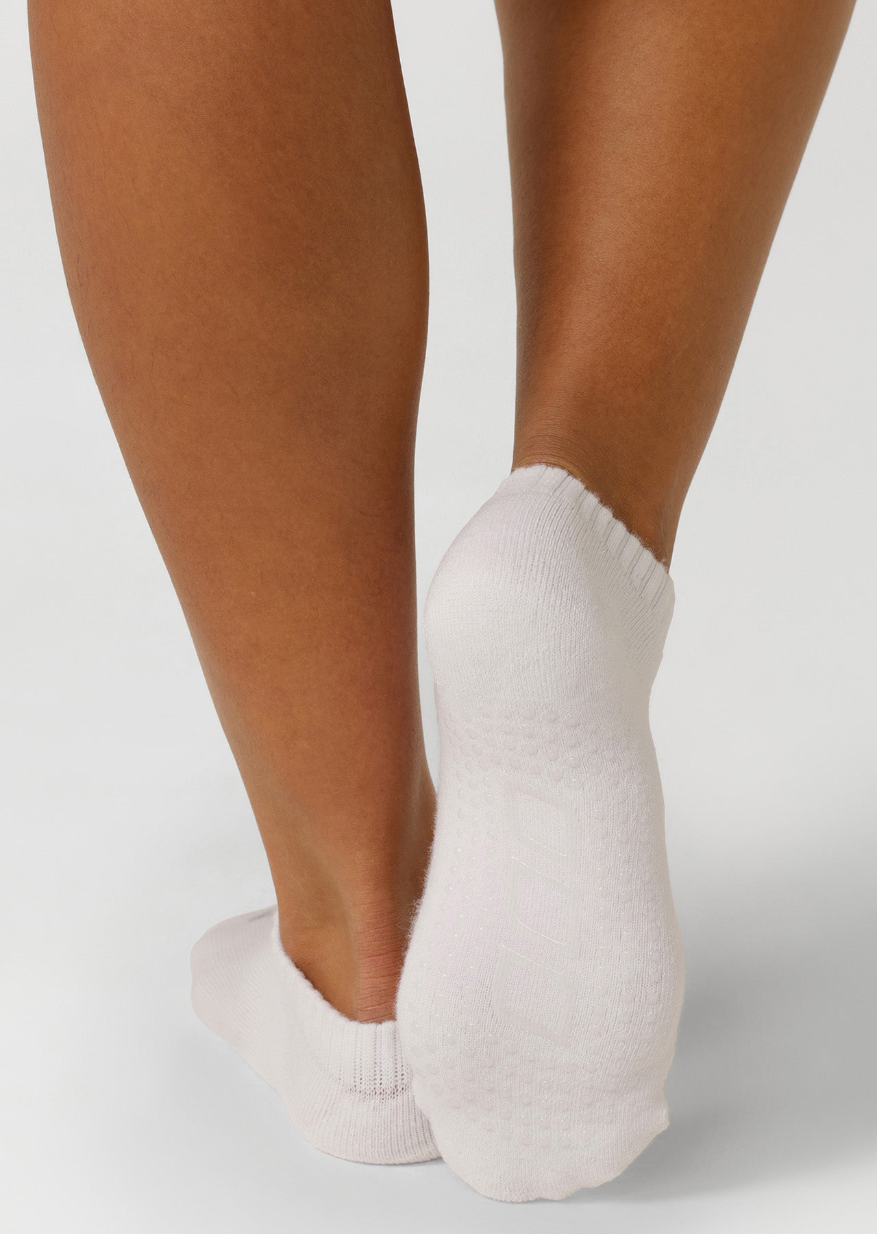 Lorna Jane 2PK Icon Pilates Grip Socks - Grey Marl/White