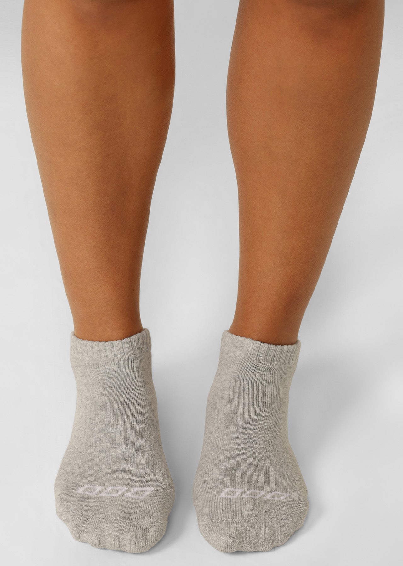 Lorna Jane 2PK Icon Pilates Grip Socks - Grey Marl/White